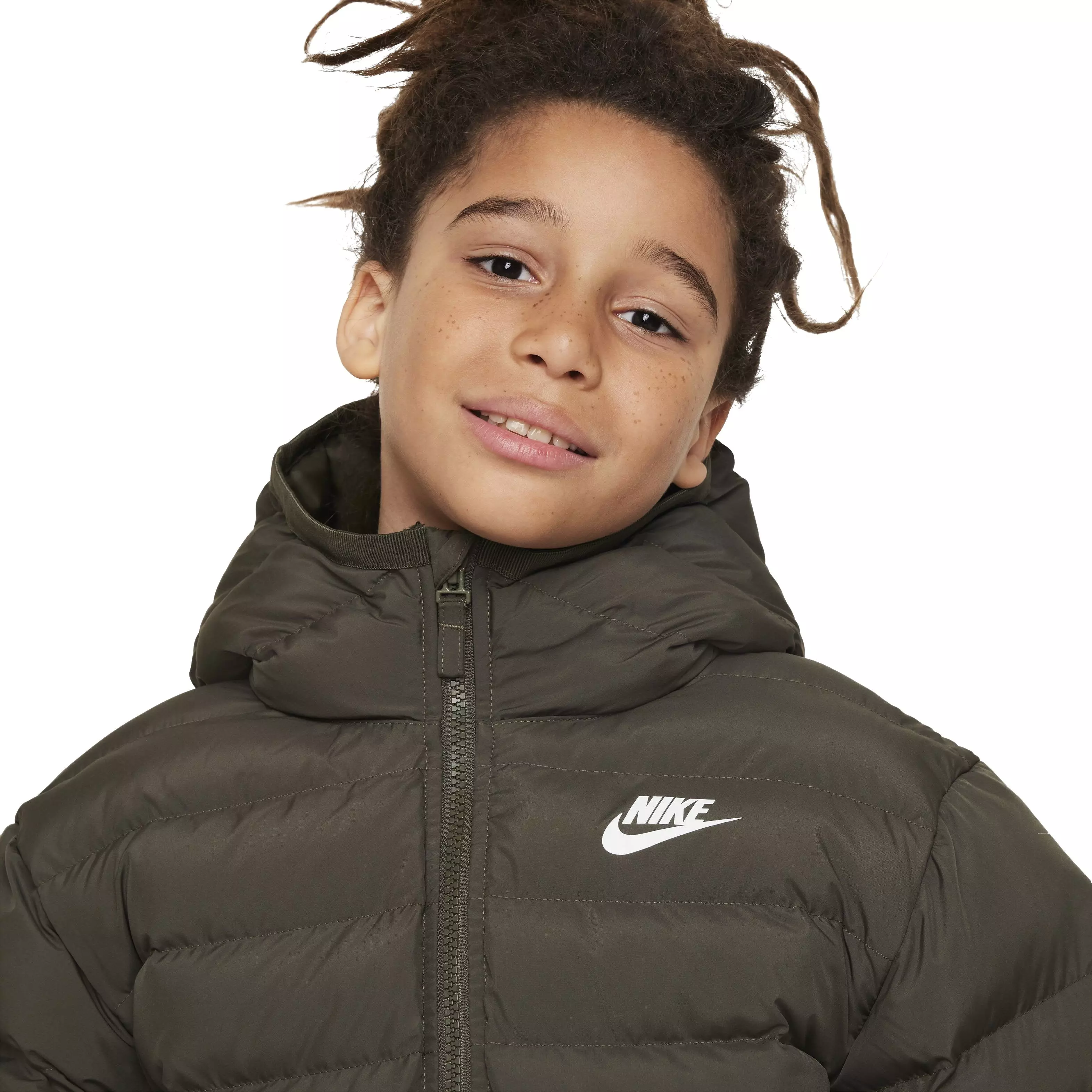 Nike Big Kids' Sportswear Lightweight Synthetic Fill Hooded Jacket - GREEN