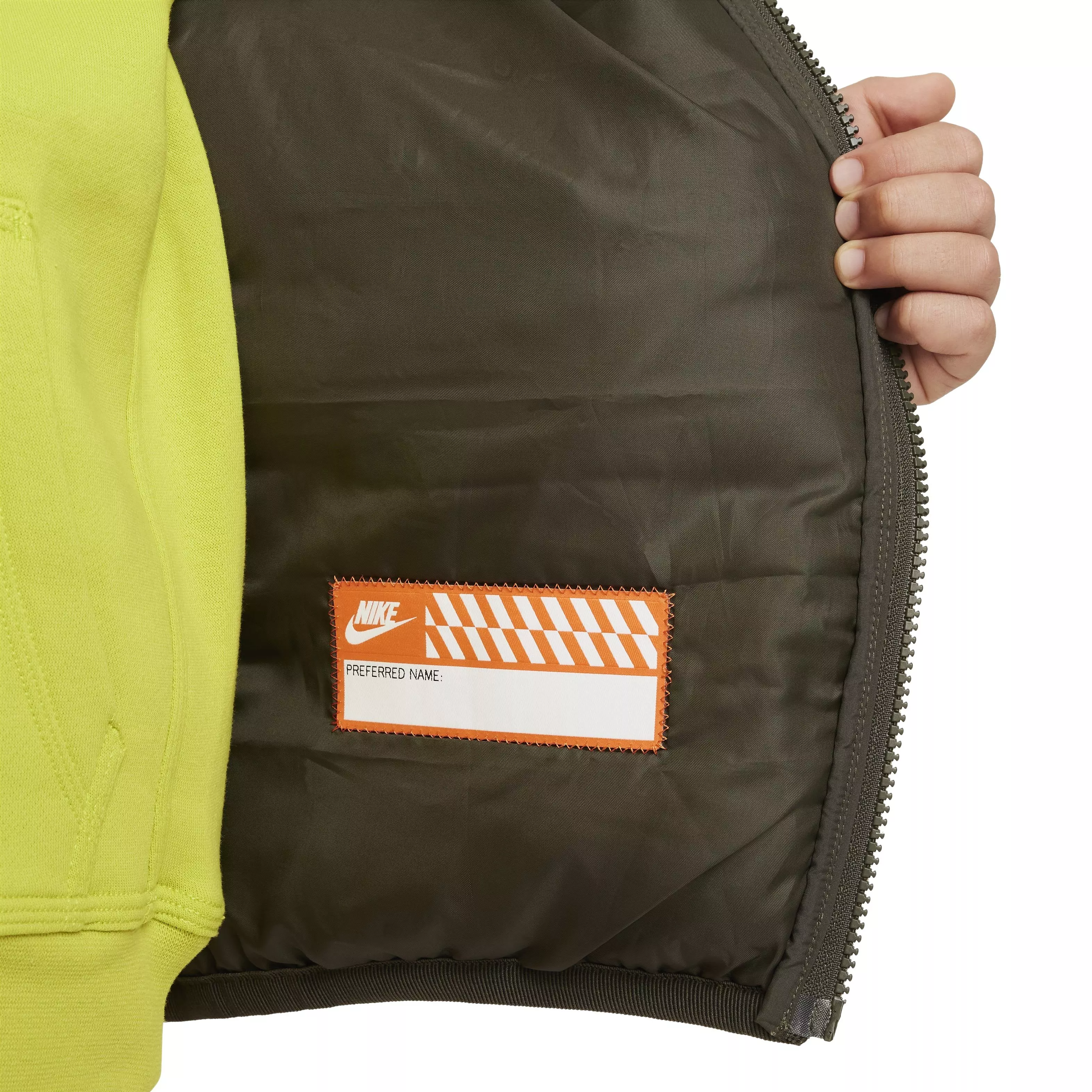 Nike Big Kids' Sportswear Lightweight Synthetic Fill Hooded Jacket - GREEN