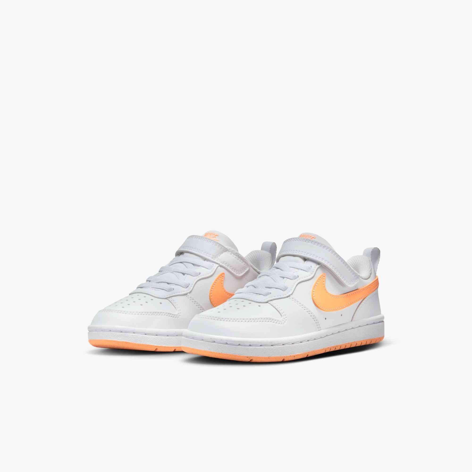 Nike Court Borough Low Recraft "White/Peach Cream" Preschool Girls' Shoe - WHITE/PEACH Thumbnail View 4