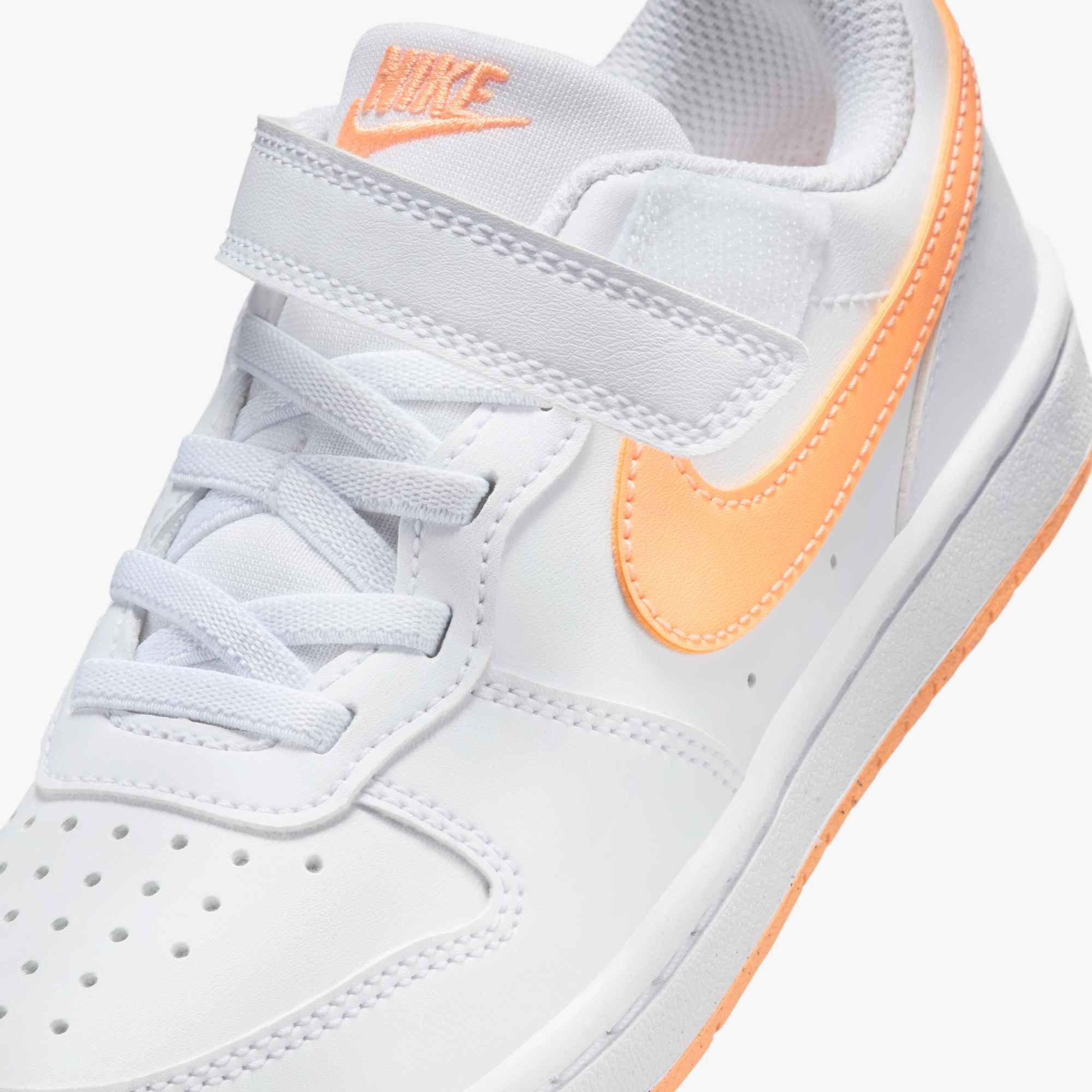 Nike Court Borough Low Recraft "White/Peach Cream" Preschool Girls' Shoe - WHITE/PEACH Thumbnail View 6