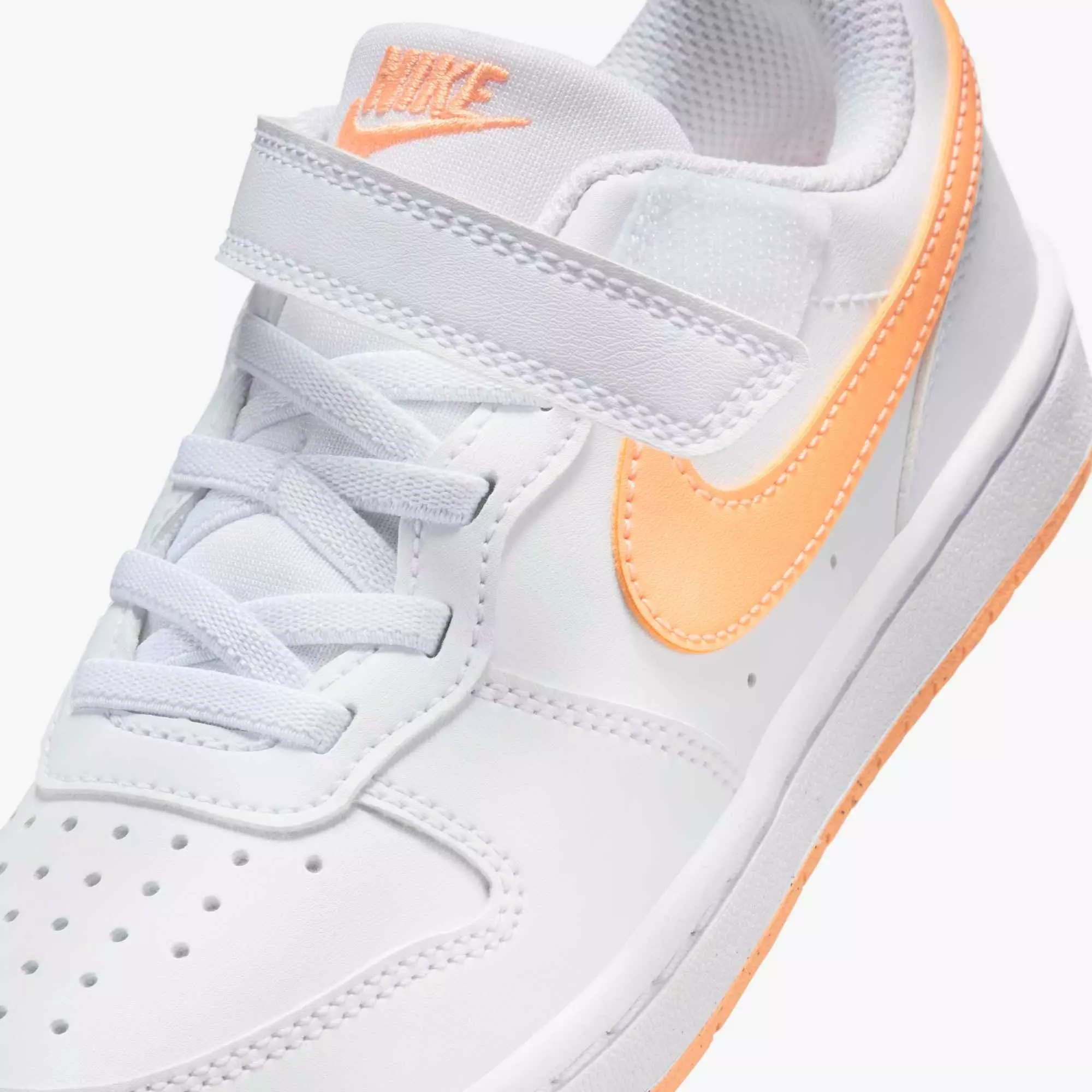 Nike Court Borough Low Recraft "White/Peach Cream" Preschool Girls' Shoe - WHITE/PEACH