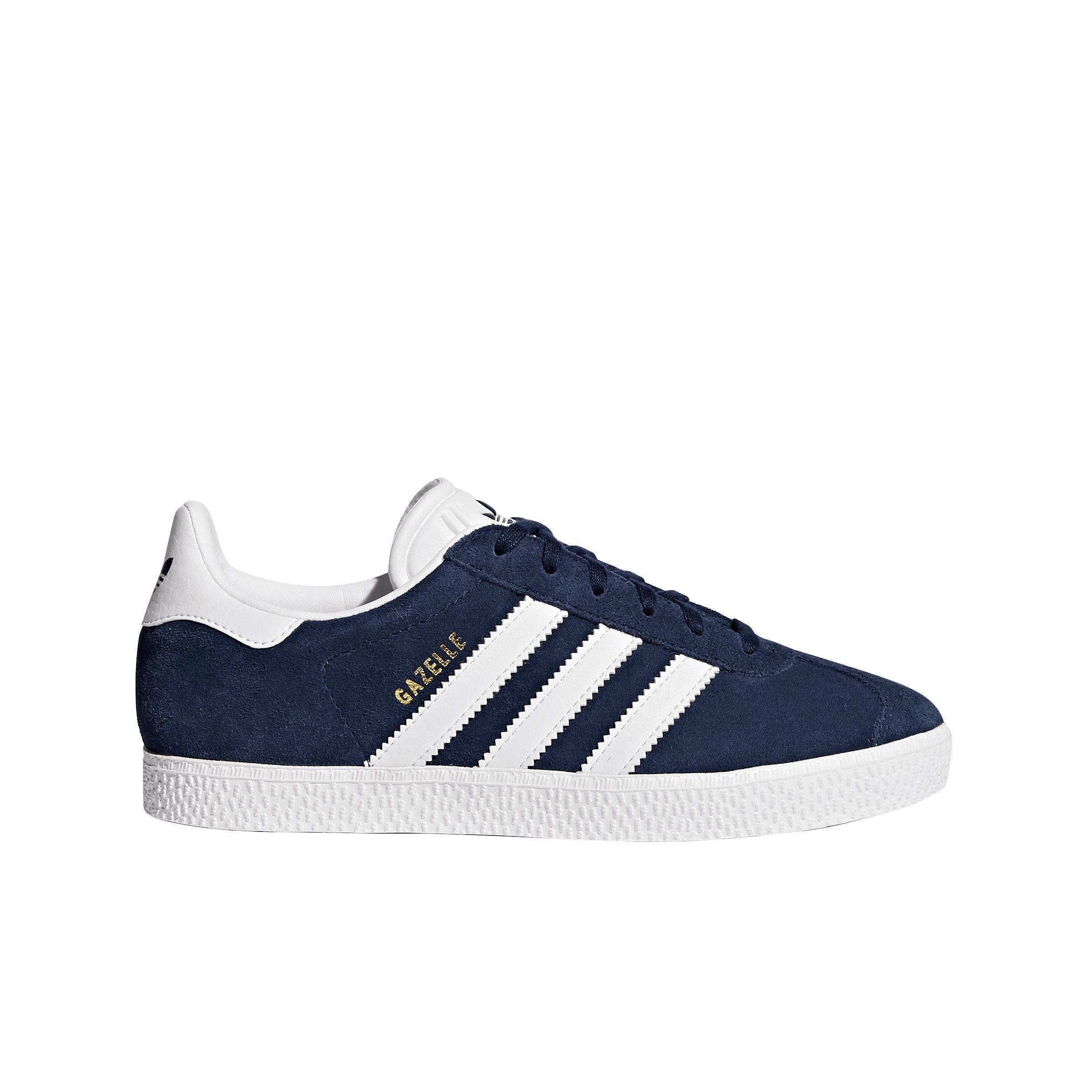 adidas Originals Boys' Suede Gazelle Lace Up Shoe - Navy/White