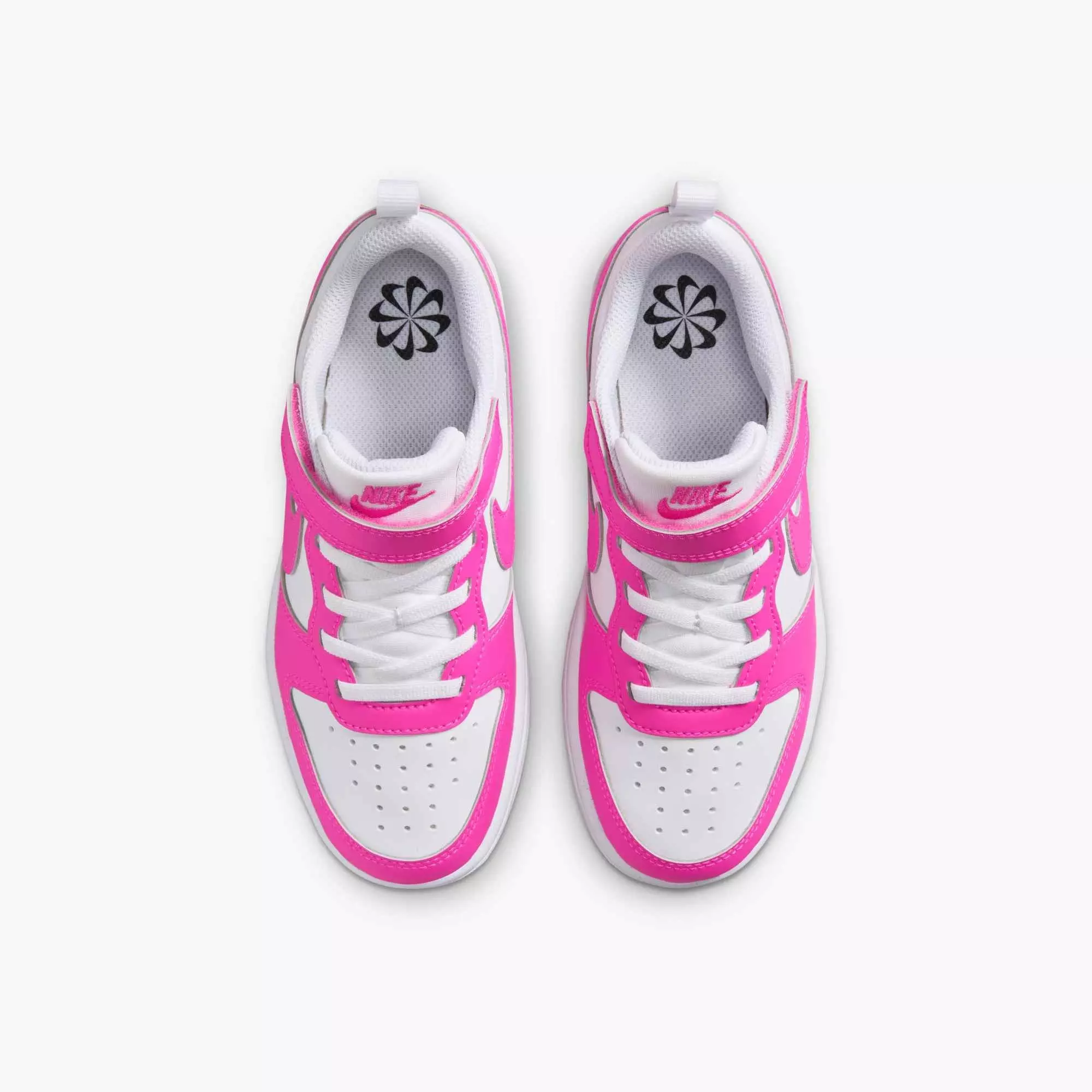 Nike Court Borough Low Recraft "White/Laser Fuchsia" Preschool Girls' Shoe - WHITE/FUCHSIA
