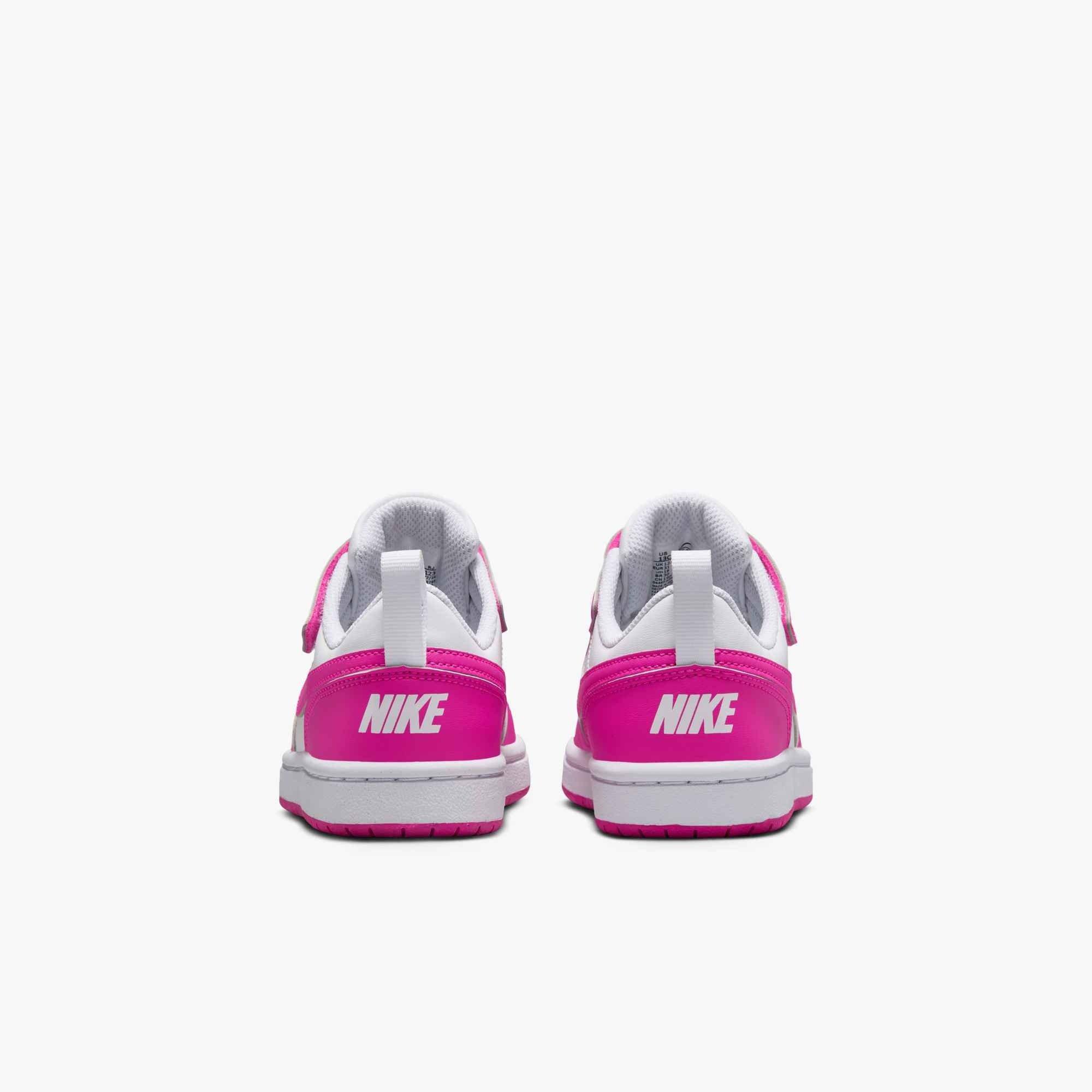 Nike Court Borough Low Recraft "Laser Fuchsia" Preschool Girls' Shoe - WHITE/FUCHSIA Thumbnail View 5