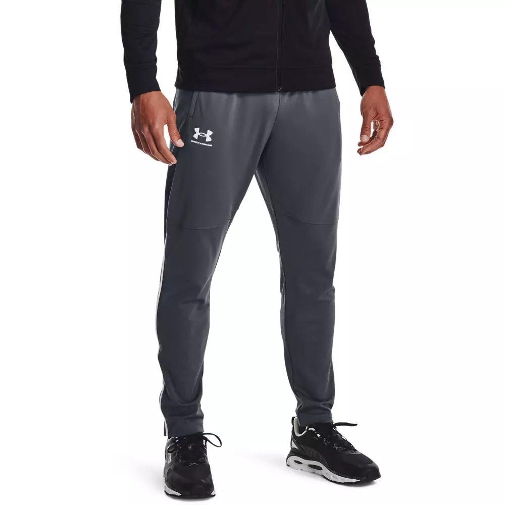 Under Armour Men's Grey/White Pique Track Pants - GREY/WHITE