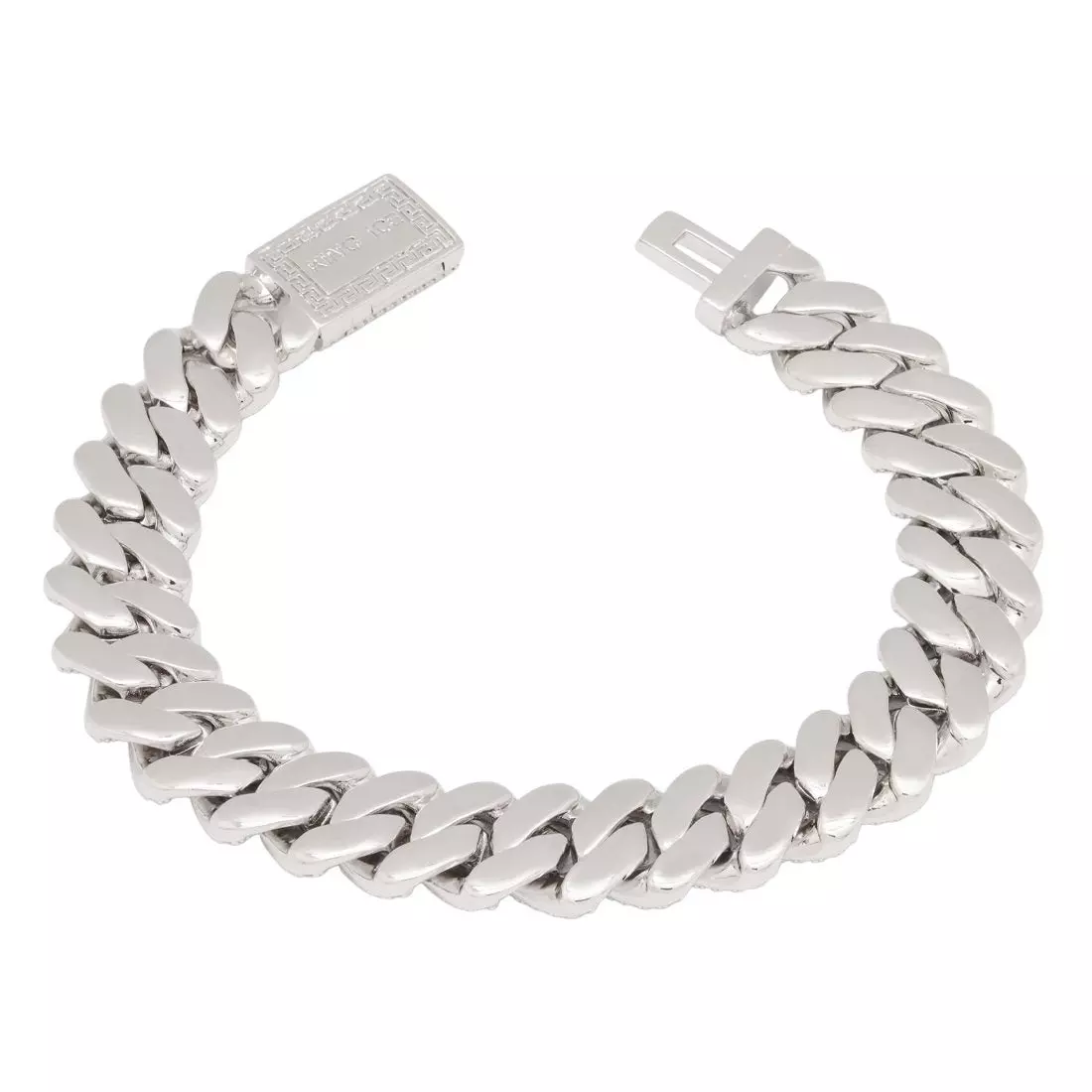 King Ice 12mm Iced Diamond Cut Miami Cuban Link Bracelet - White Gold - WHITE GOLD