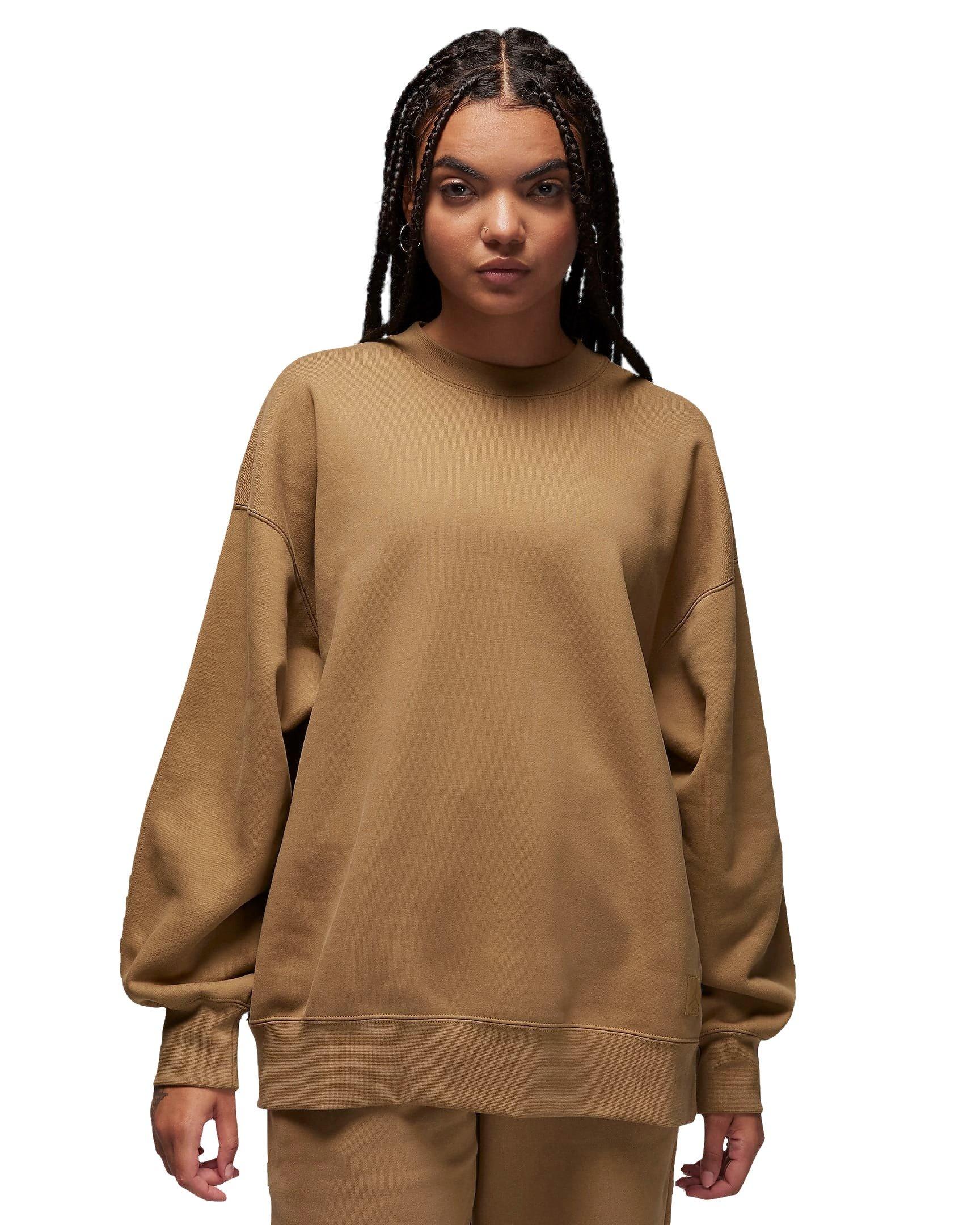 Jordan Women's Flight Fleece Crewneck Sweatshirt - BROWN Thumbnail View 1