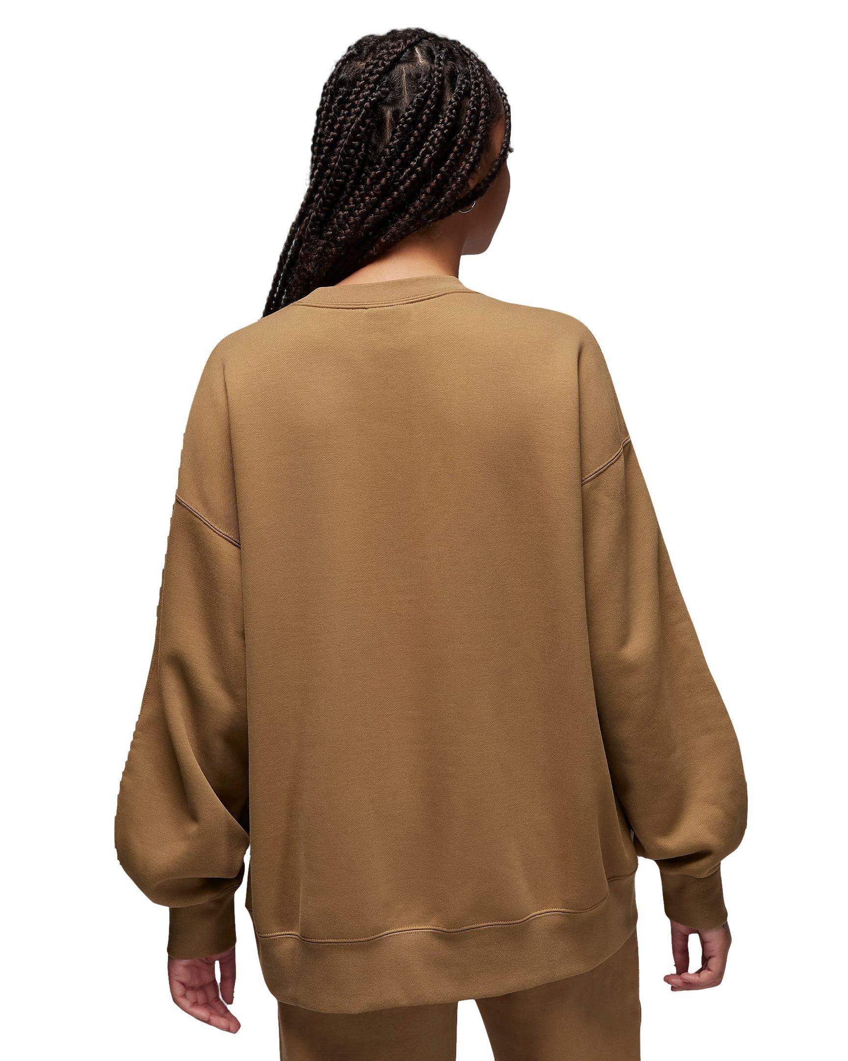 Jordan Women's Flight Fleece Crewneck Sweatshirt - BROWN Thumbnail View 2