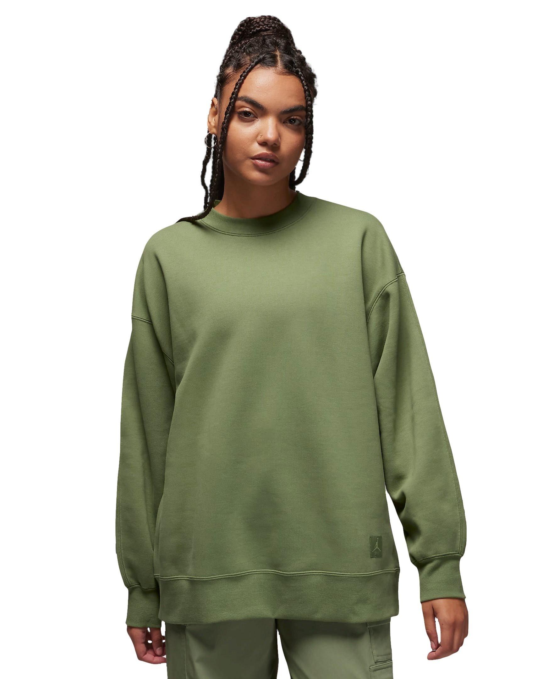 Jordan Women's Flight Fleece Crewneck Sweatshirt - GREEN Thumbnail View 1