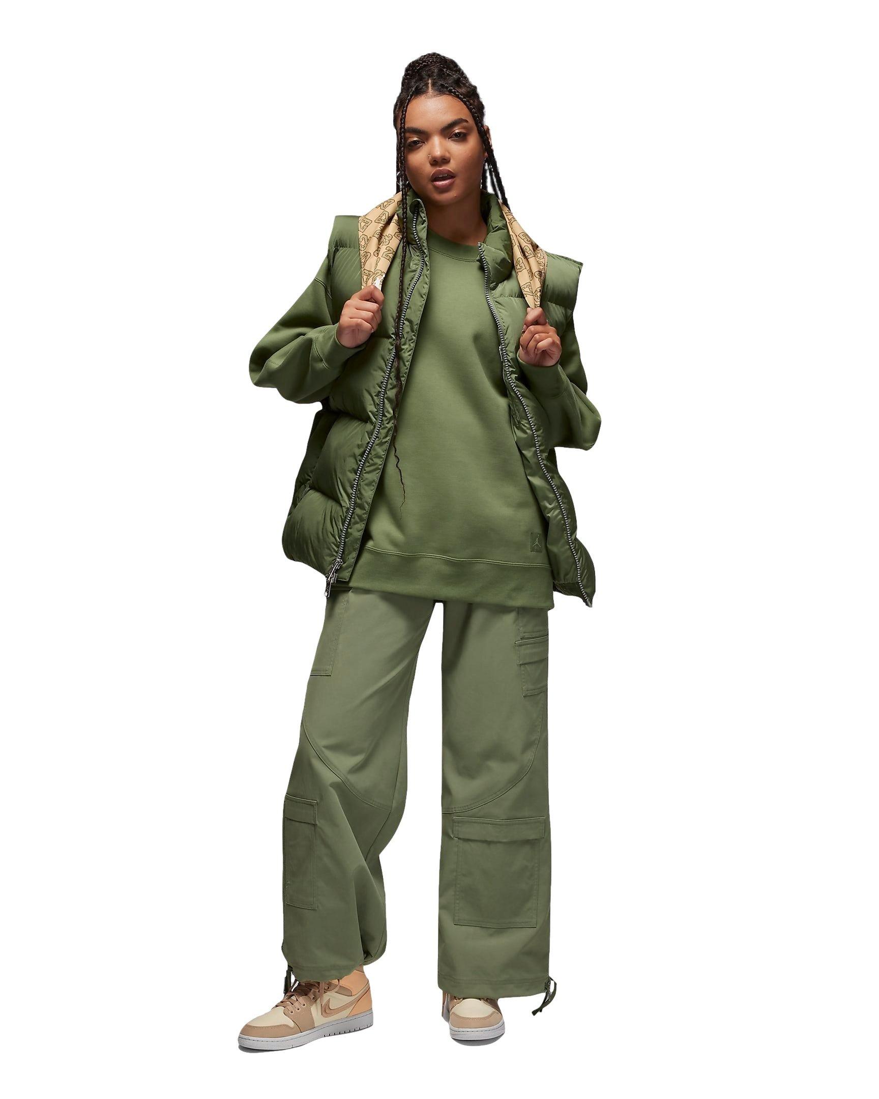 Jordan Women's Flight Fleece Crewneck Sweatshirt - GREEN Thumbnail View 5