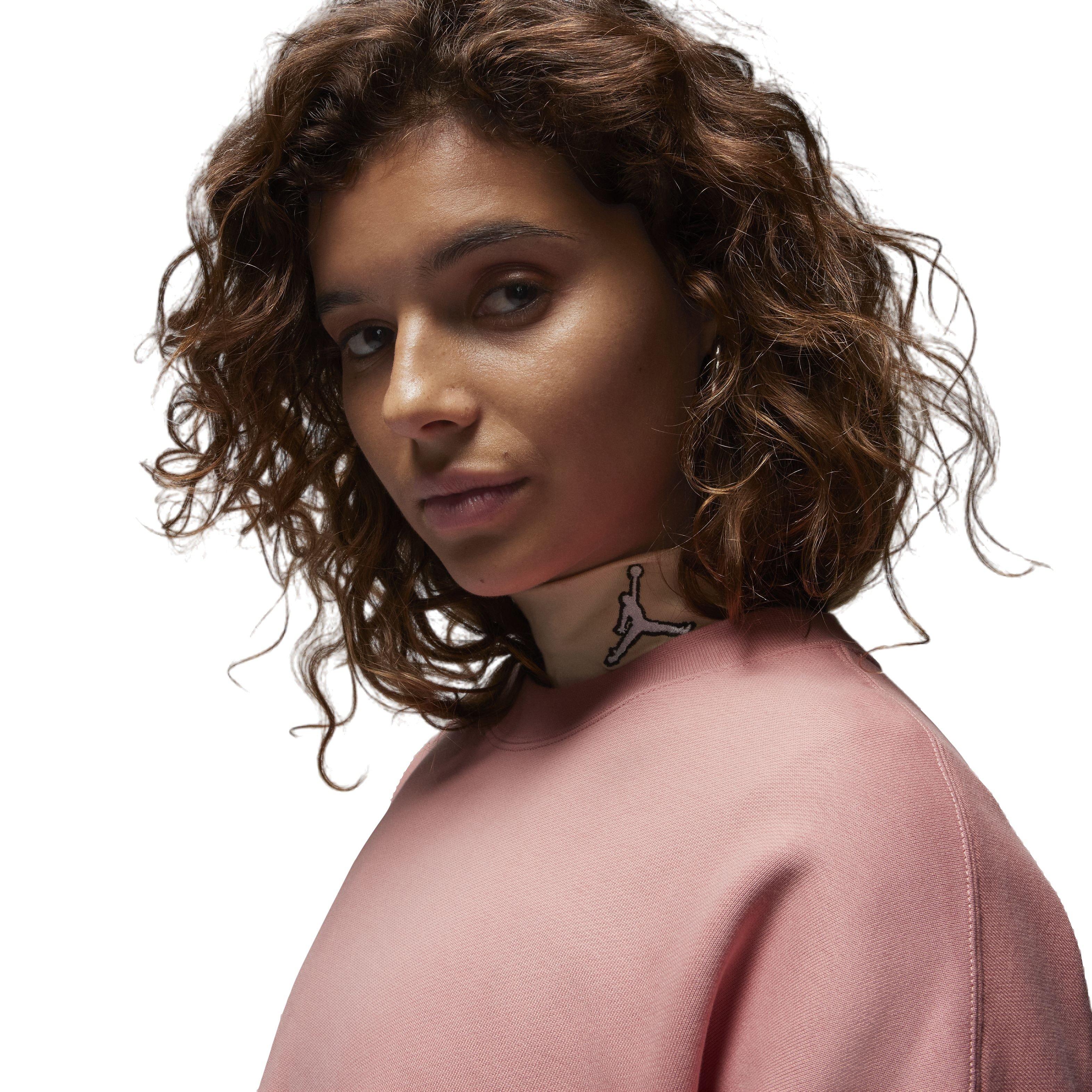 Jordan Women's Flight Fleece Crewneck Sweatshirt - PINK Thumbnail View 3