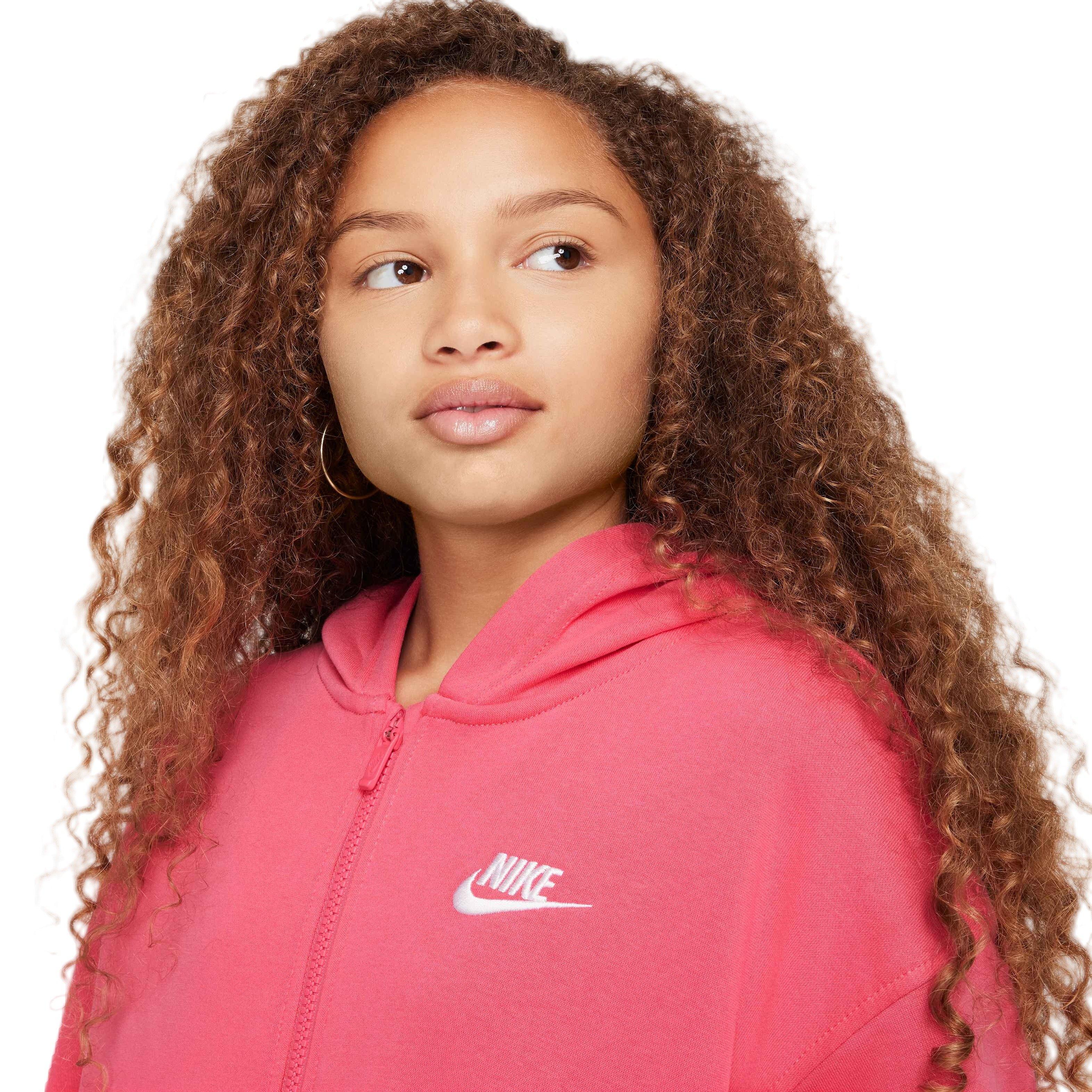 Nike Sportswear Club Fleece Oversized Full-Zip Big Girls' Hooded Jacket