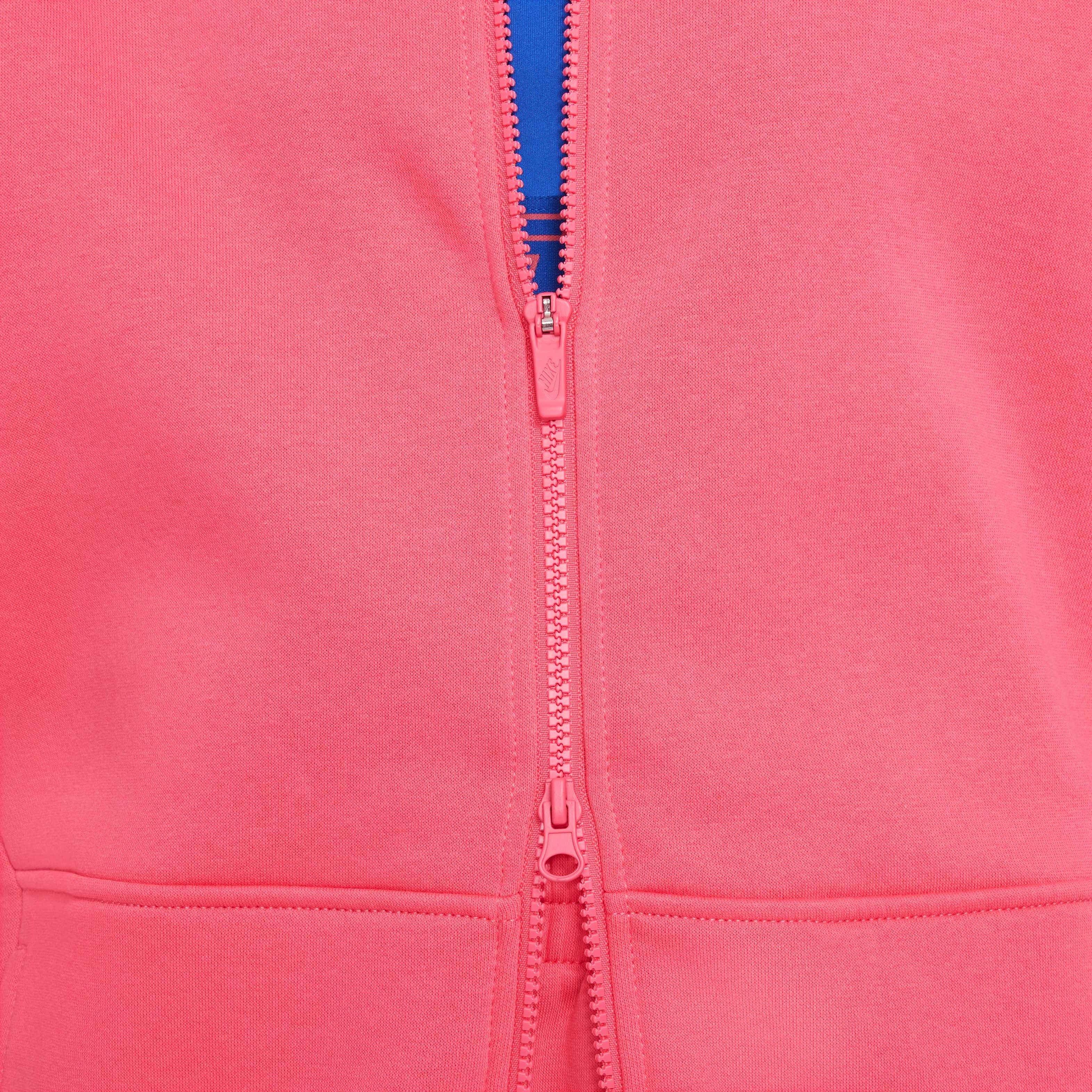 Nike Sportswear Club Fleece Oversized Full-Zip Big Girls' Hooded Jacket