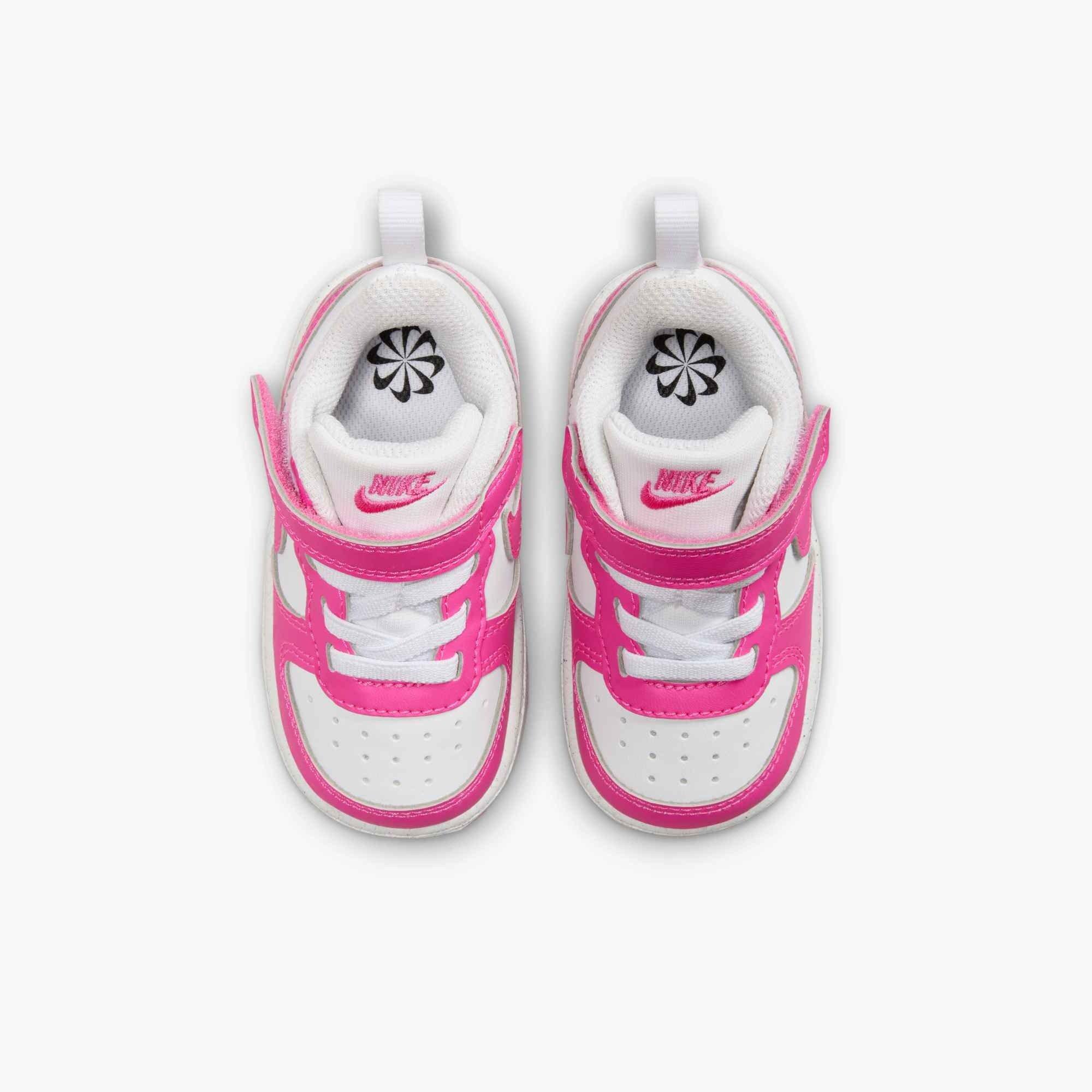 Nike Court Borough Low Recraft "White/Laser Fuchsia" Infant Girls' Shoe - WHITE/FUCHSIA Thumbnail View 3