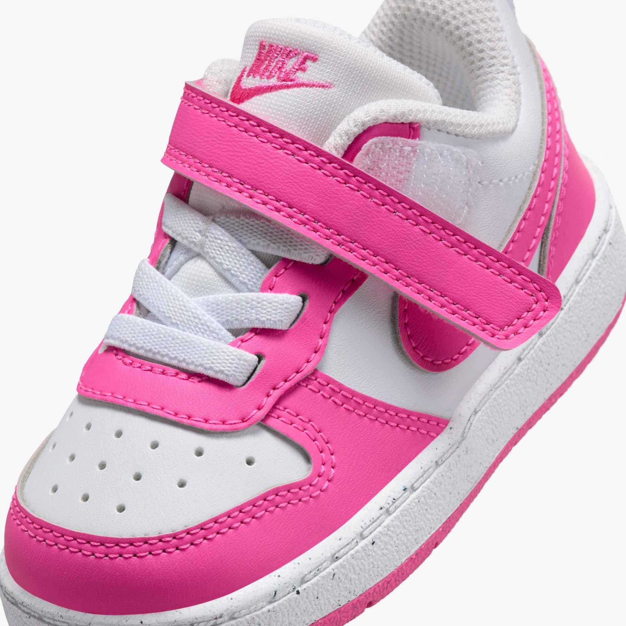 Nike Court Borough Low Recraft "White/Laser Fuchsia" Infant Girls' Shoe - WHITE/FUCHSIA Thumbnail View 6