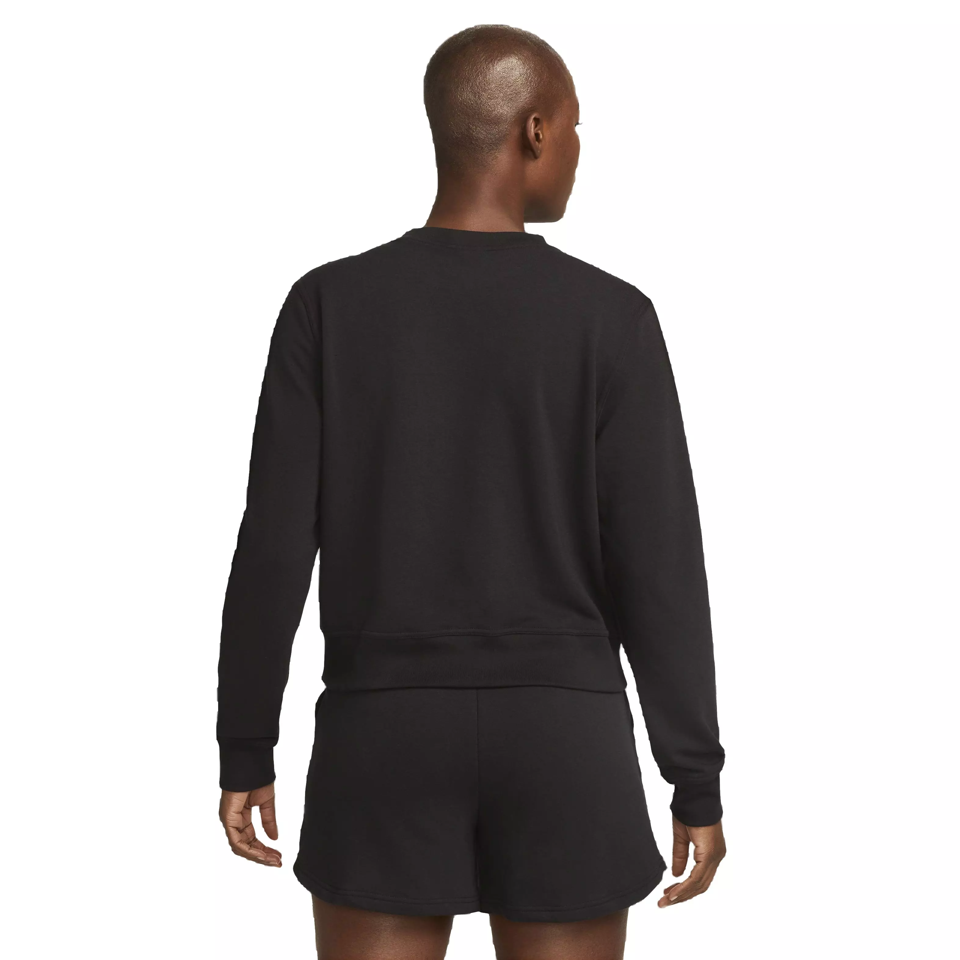 Nike Women's One Dri-FIT Crew-Neck LBR French Terry Sweatshirt - BLACK