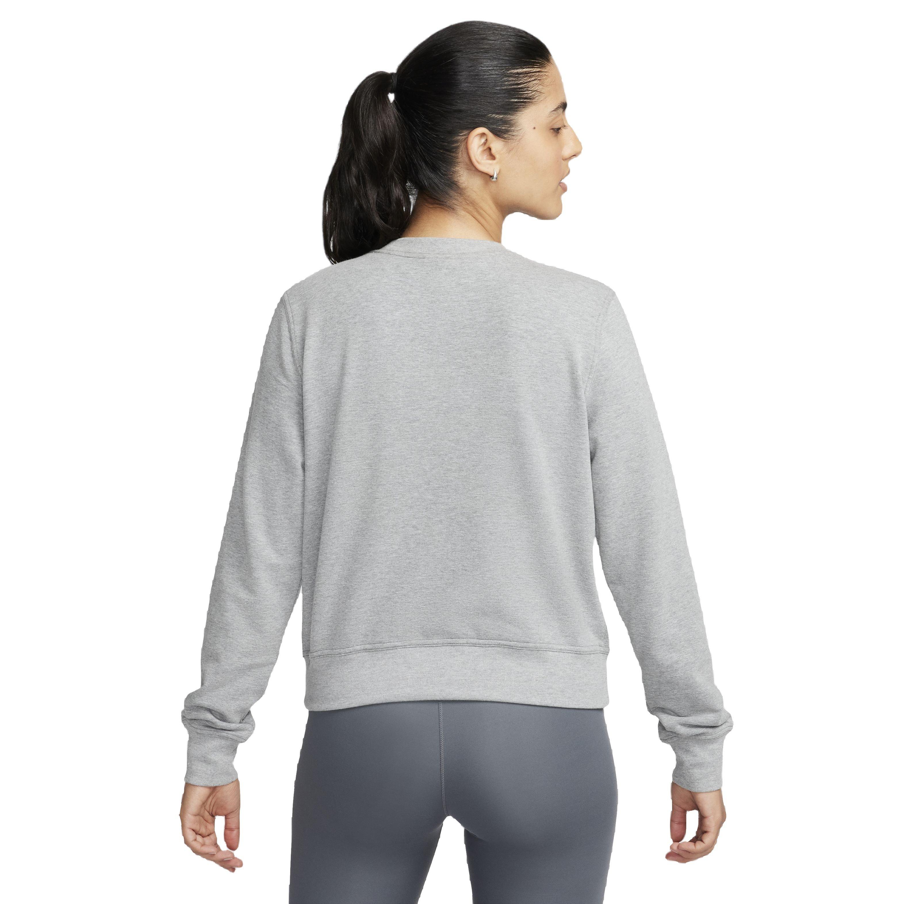 Nike Women's One Dri-FIT Crew-Neck LBR French Terry Sweatshirt - GREY Thumbnail View 2
