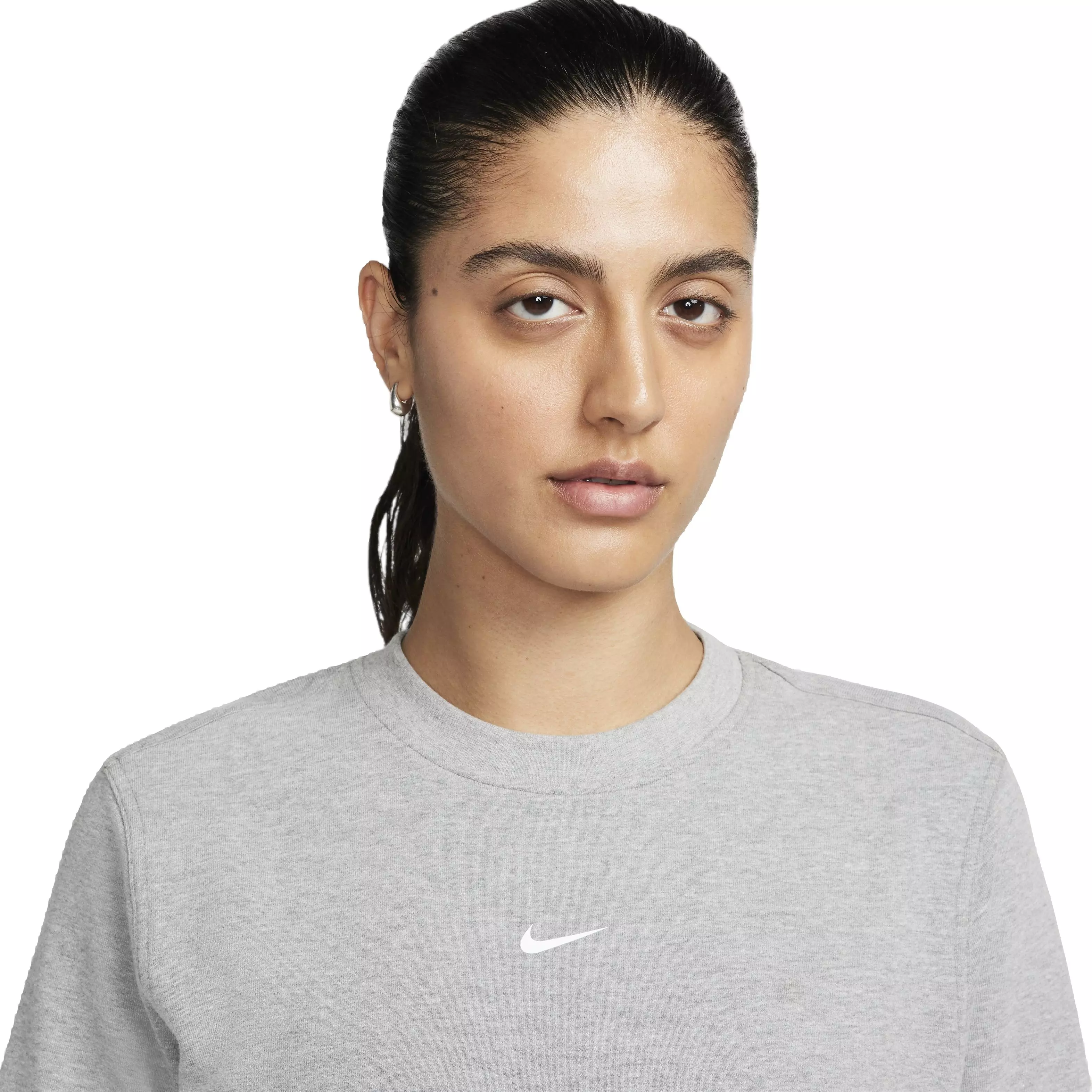 Nike Women's One Dri-FIT Crew-Neck LBR French Terry Sweatshirt - GREY