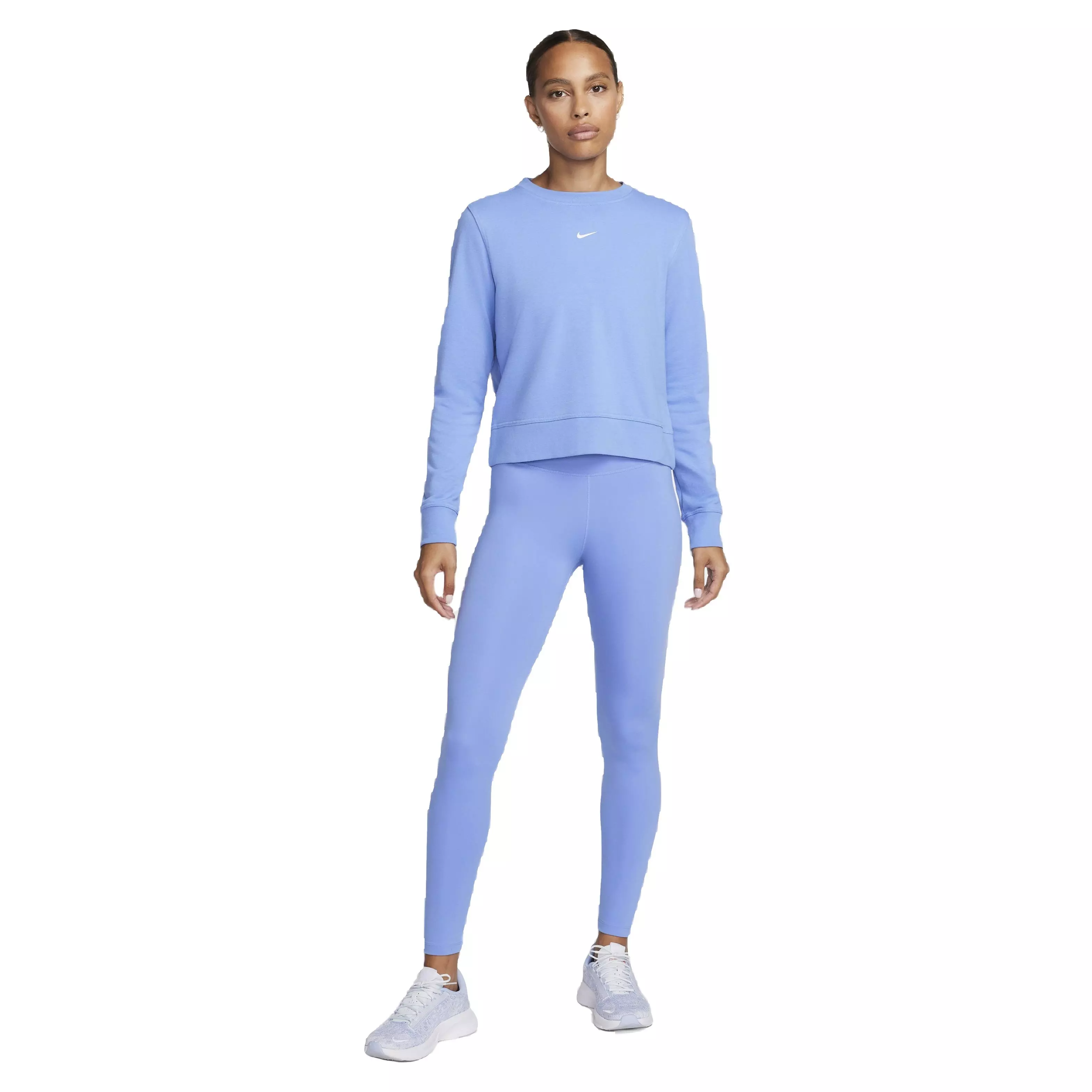 Nike Women's One Dri-FIT Crew-Neck LBR French Terry Sweatshirt - BLUE