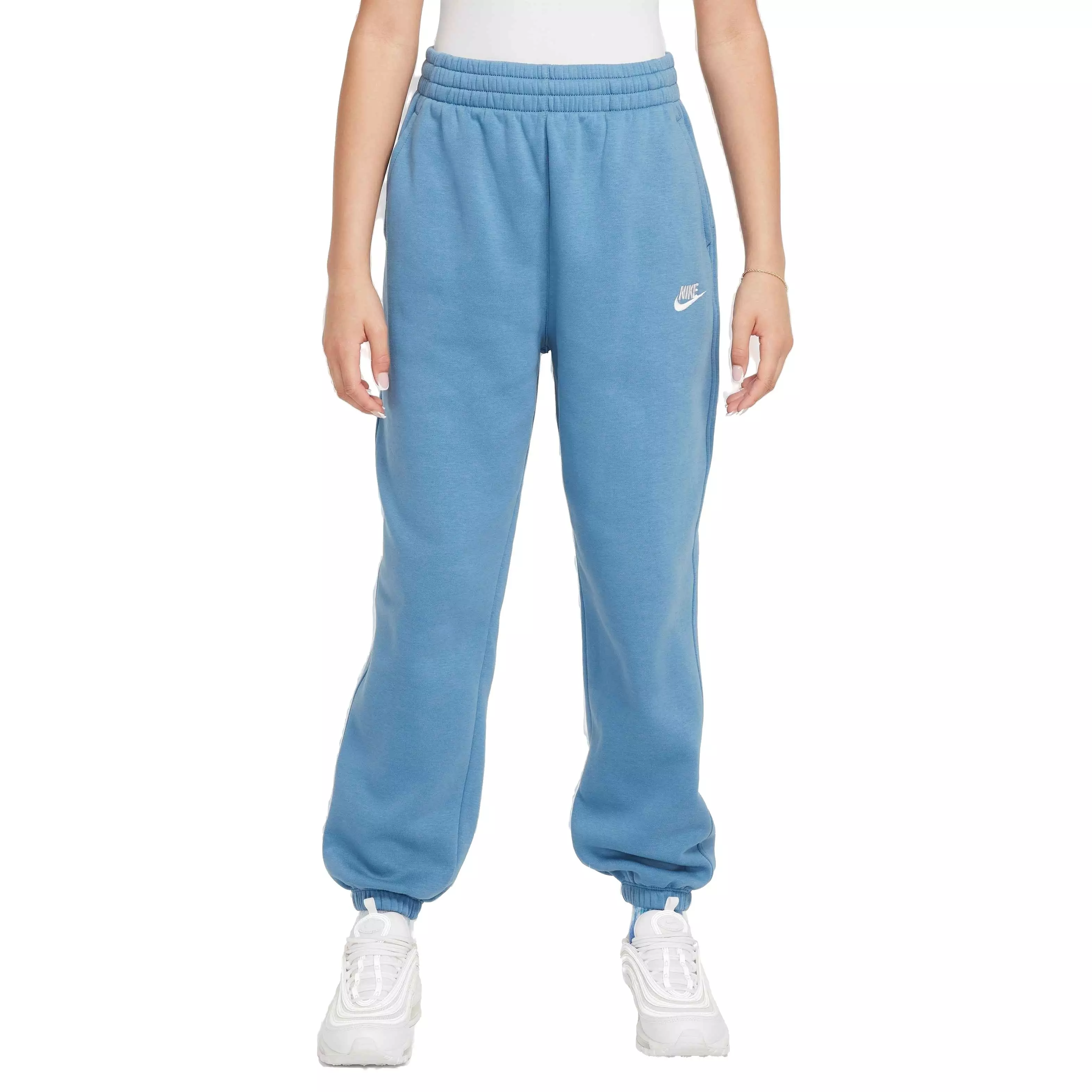 Nike Big Girls' Sportswear Club Fleece Loose Sweatpants - BLUE