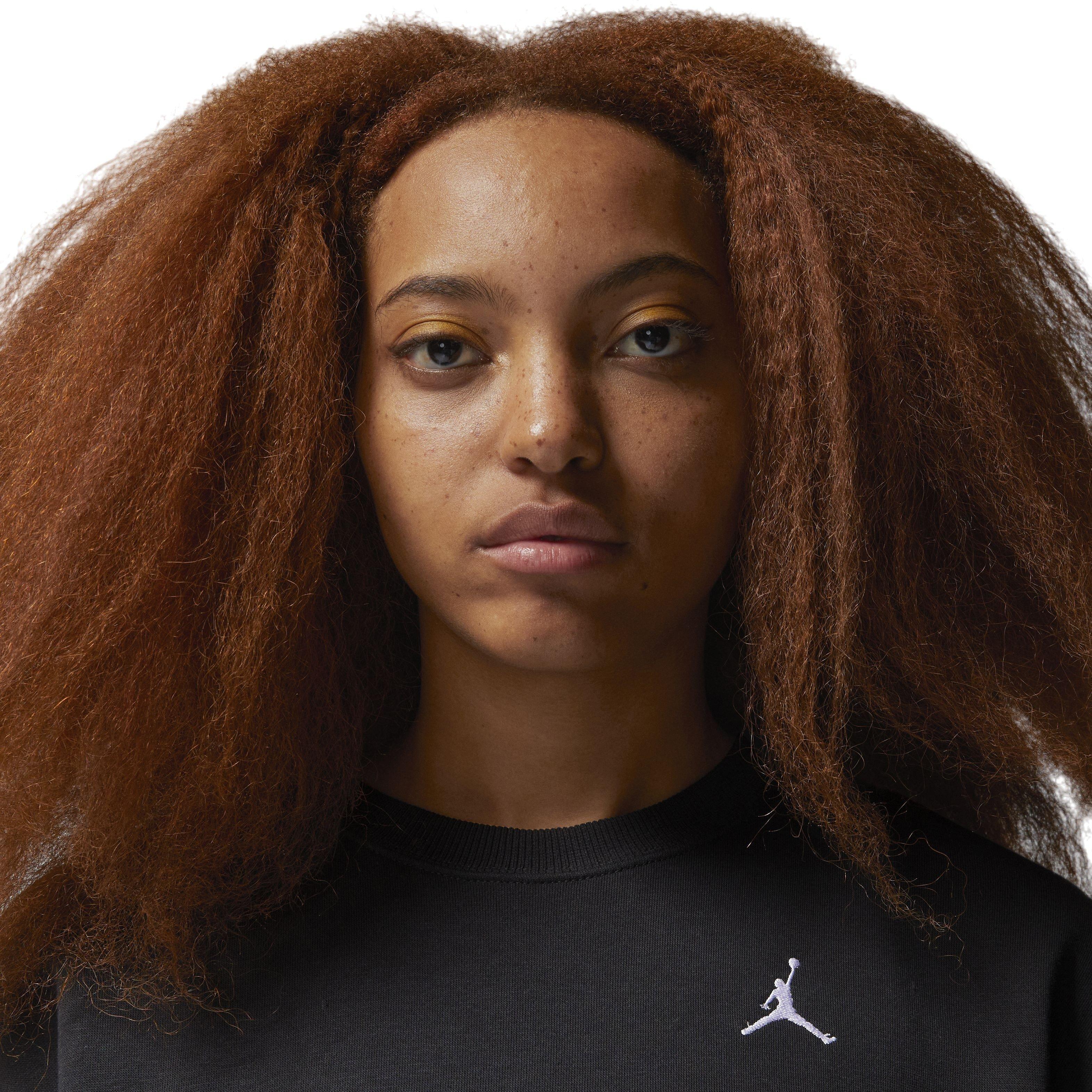 Jordan Women's Brooklyn Fleece Crewneck Sweatshirt - BLACK Thumbnail View 3