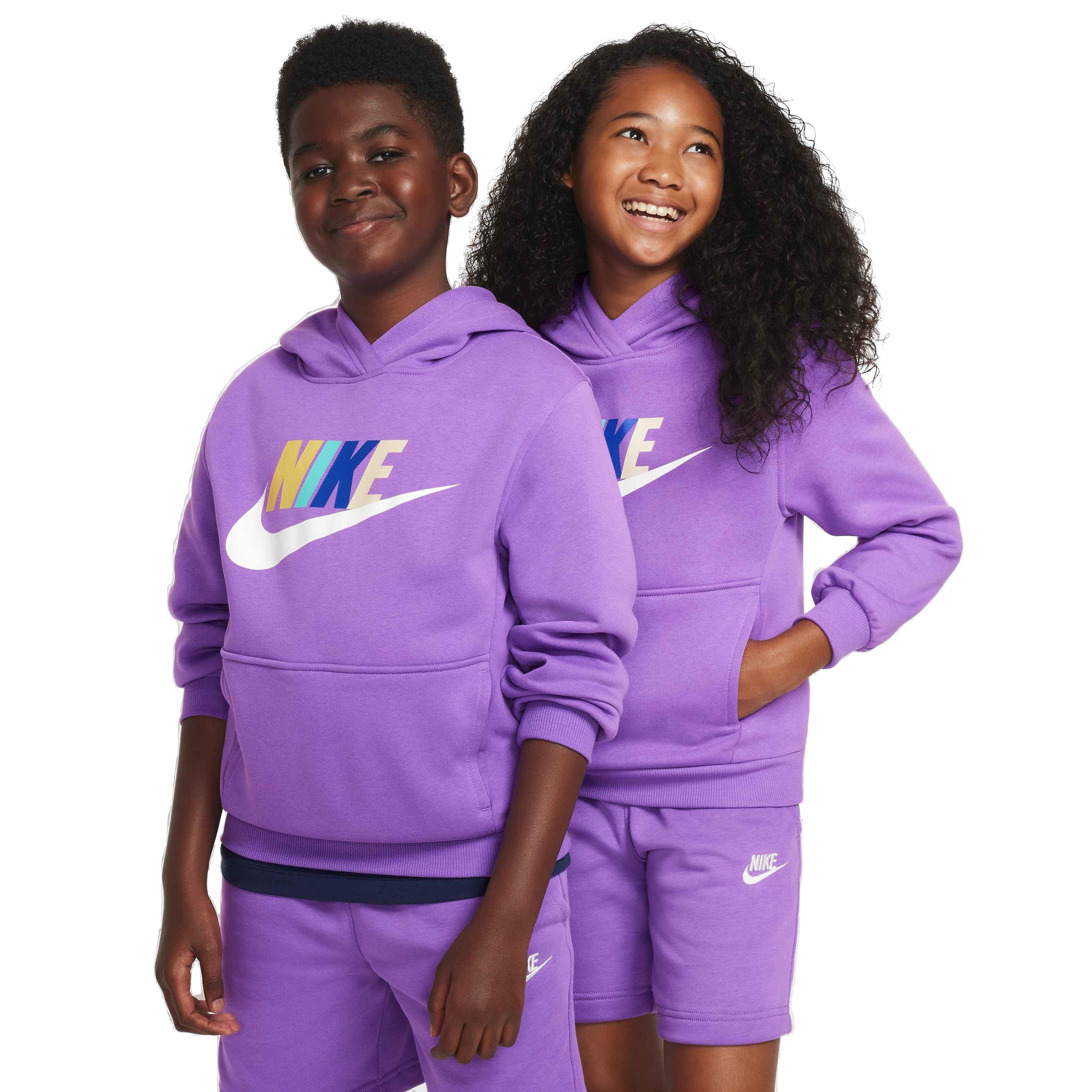 Nike Big Kids' Sportswear Club Fleece Hoodie - BLACK RASPBERRY Thumbnail View 1