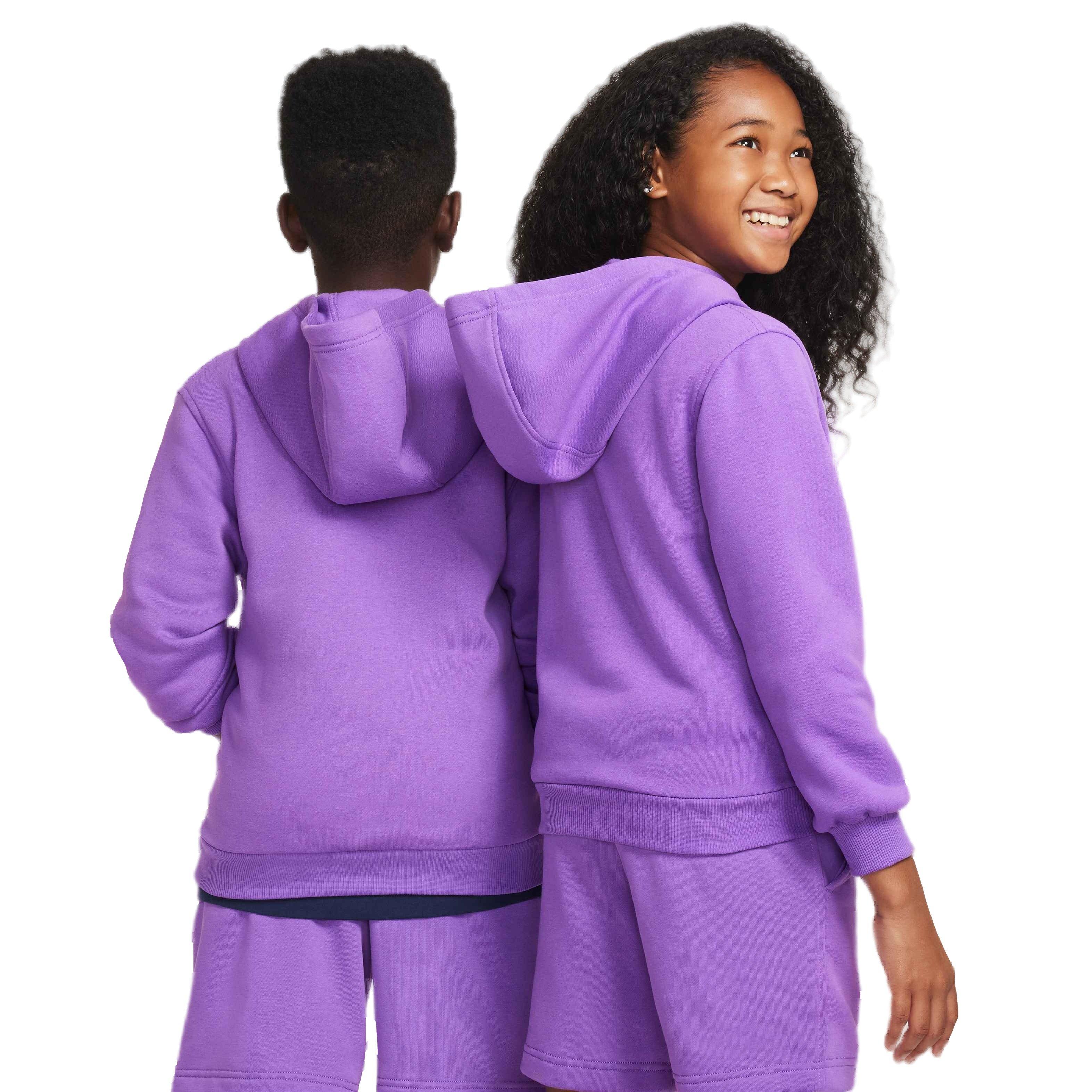 Nike Big Kids' Sportswear Club Fleece Hoodie - BLACK RASPBERRY Thumbnail View 2