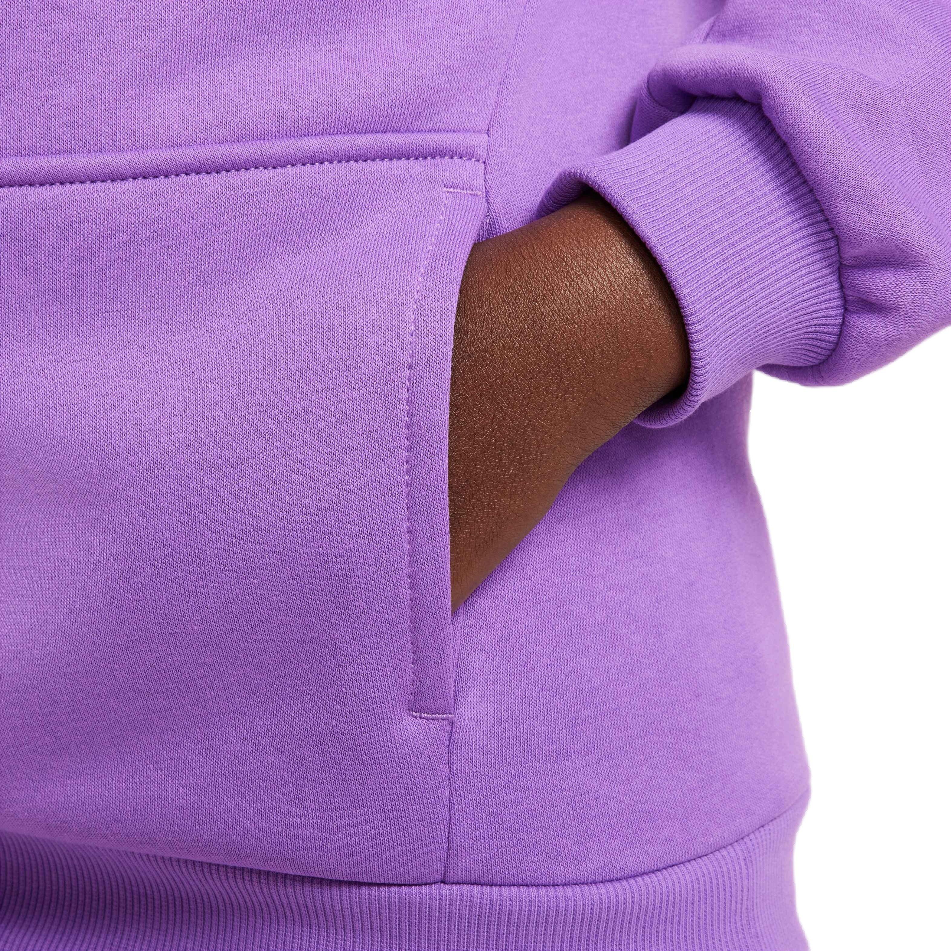 Nike Big Kids' Sportswear Club Fleece Hoodie - BLACK RASPBERRY Thumbnail View 6