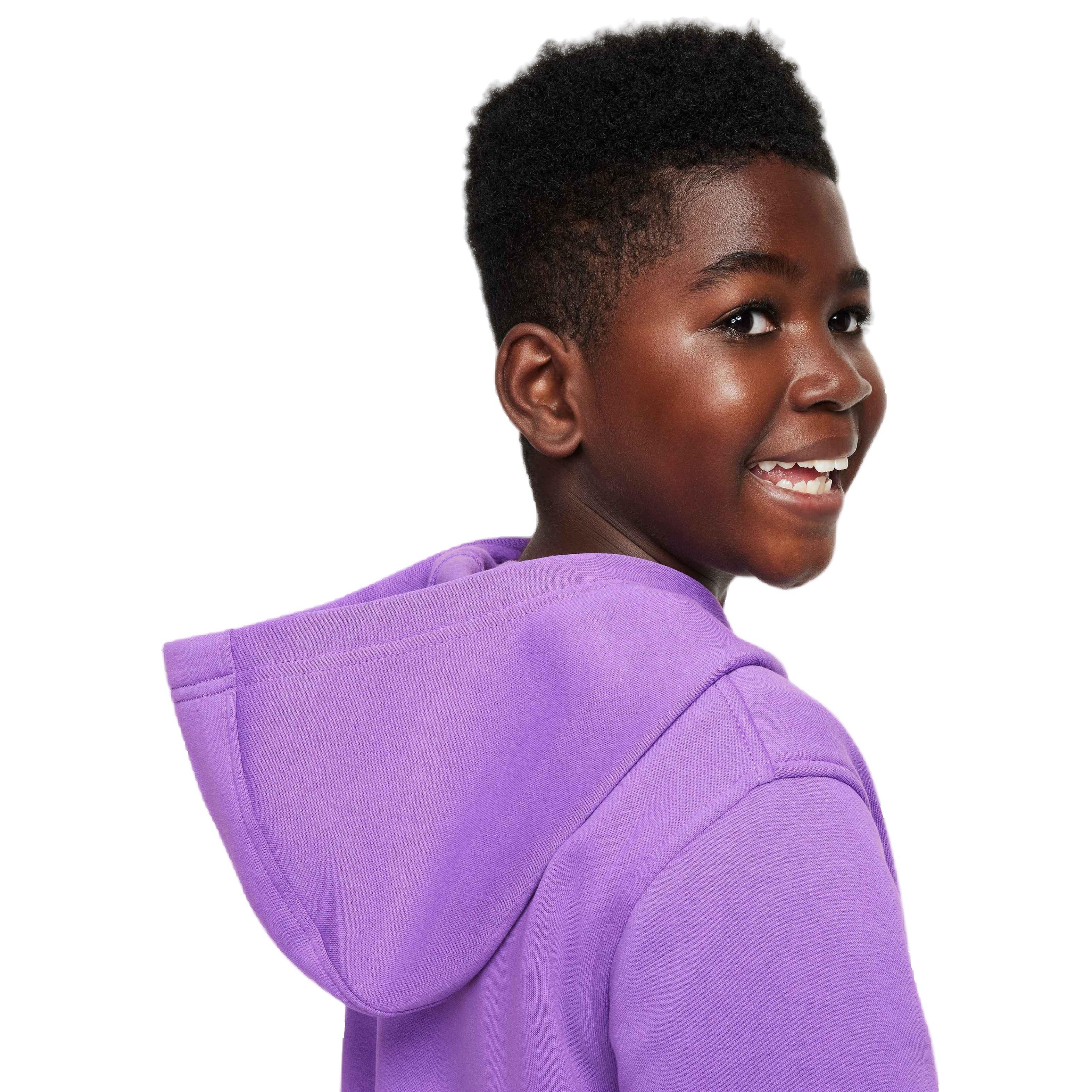 Nike Big Kids' Sportswear Club Fleece Hoodie - BLACK RASPBERRY Thumbnail View 7