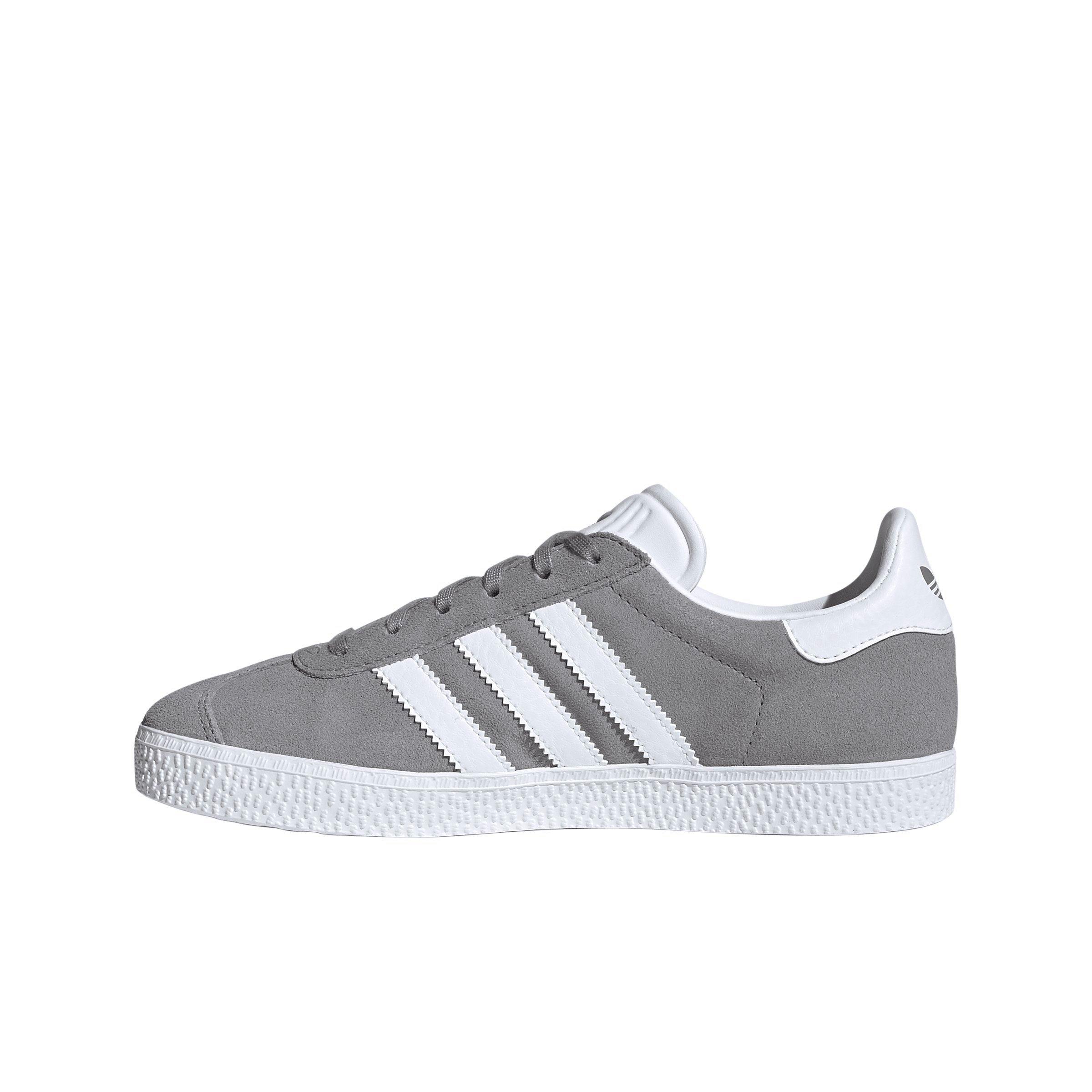 adidas Originals Gazelle "Grey Three/Ftwr White/Gold Metallic" Grade School Boys' Shoe - GREY/WHITE/GOLD Thumbnail View 2