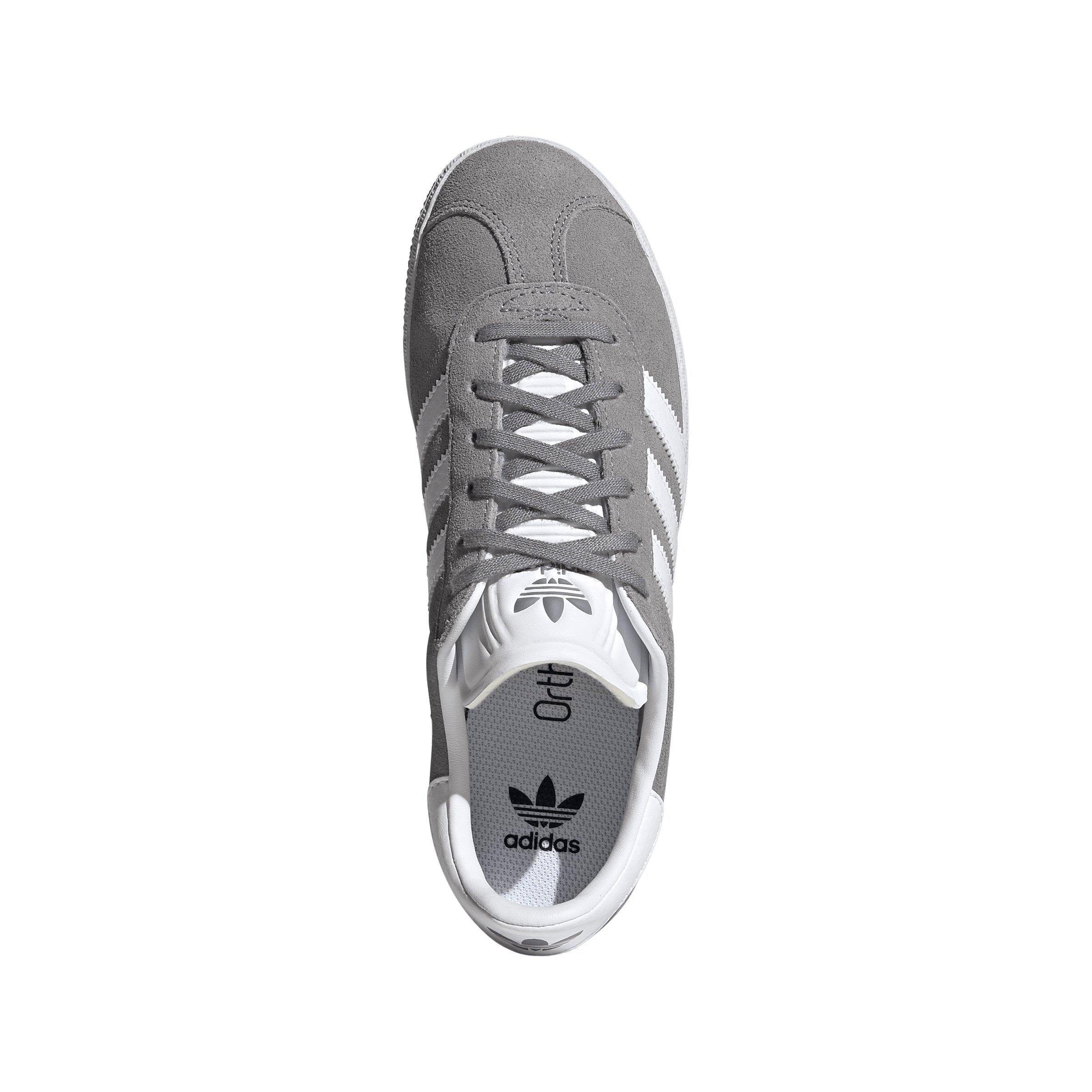 adidas Originals Gazelle "Grey Three/Ftwr White/Gold Metallic" Grade School Boys' Shoe - GREY/WHITE/GOLD Thumbnail View 5