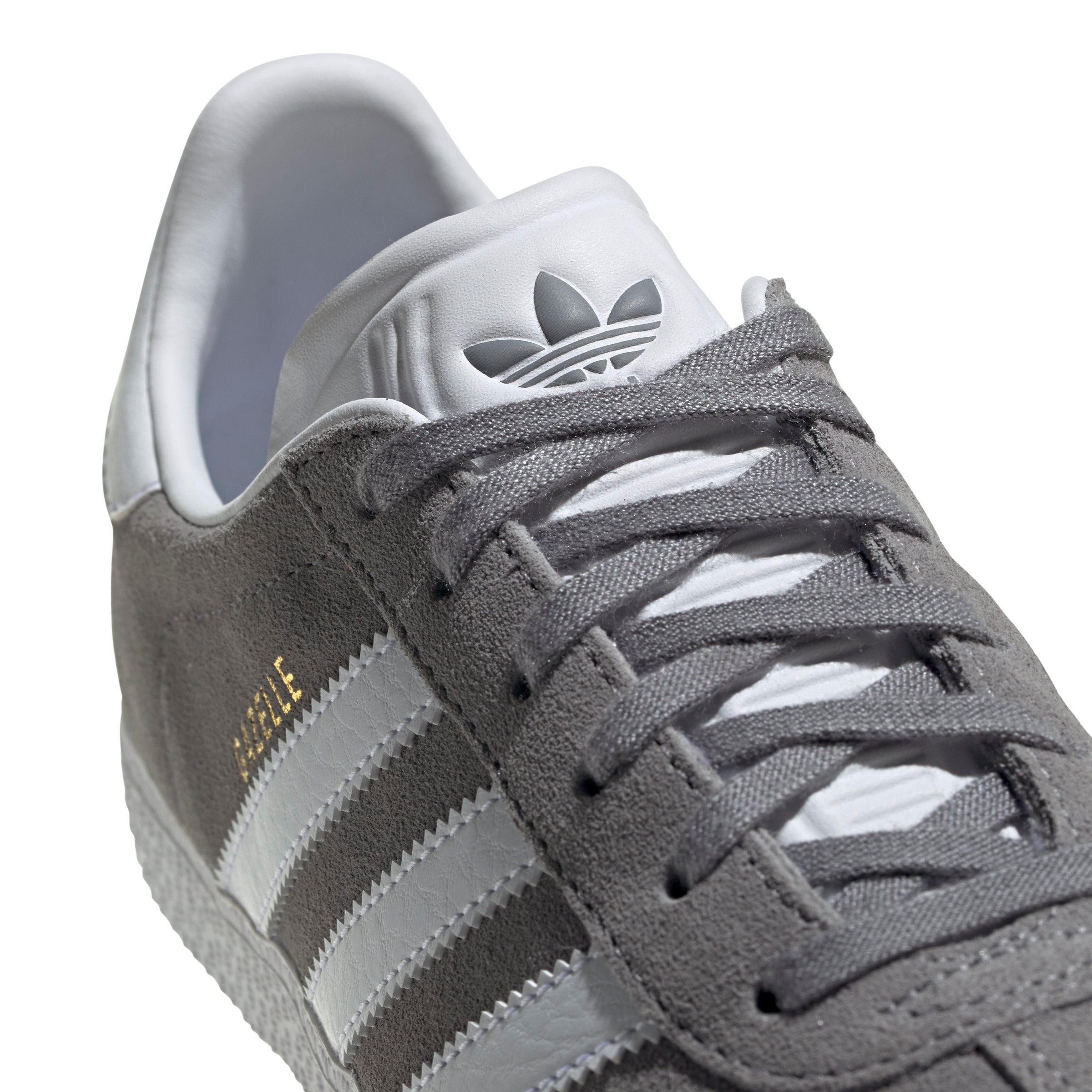 adidas Originals Gazelle "Grey Three/Ftwr White/Gold Metallic" Grade School Boys' Shoe - GREY/WHITE/GOLD Thumbnail View 7