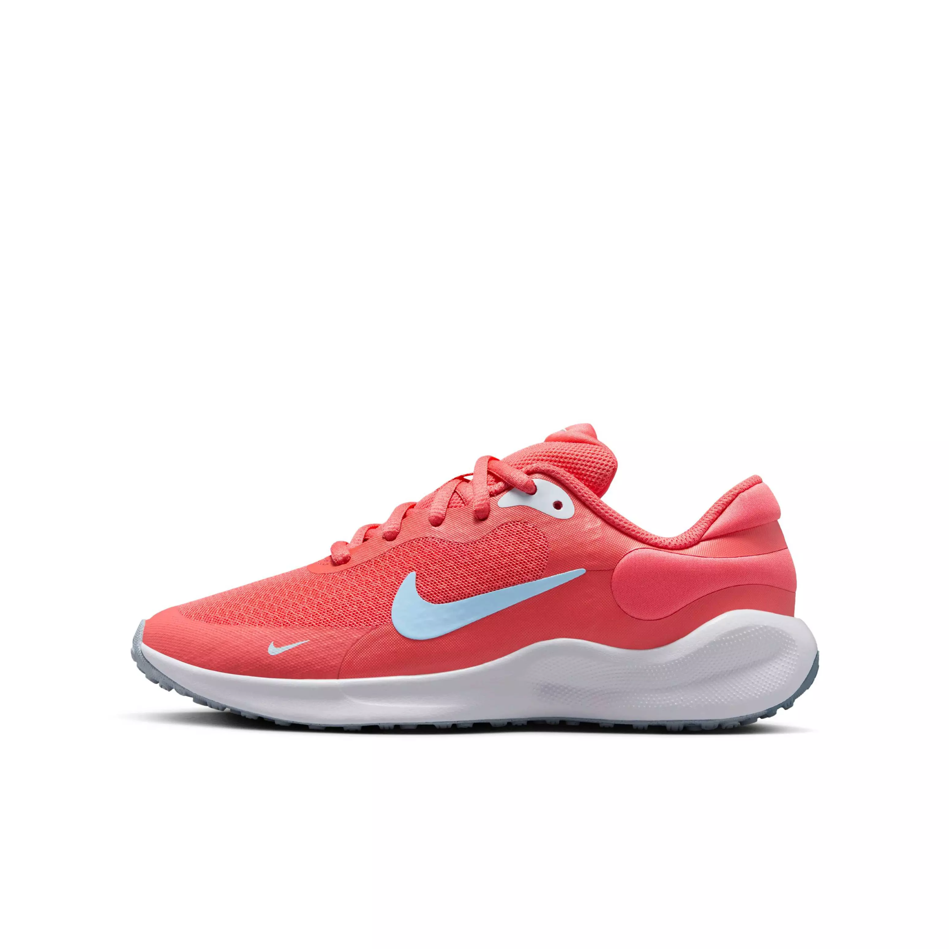 Nike Revolution 7 "Magic Ember/Blue Tint/White/Psychic Blue" Grade School Boys' Running Shoe - EMBER/BLUE/WHITE/BLUE