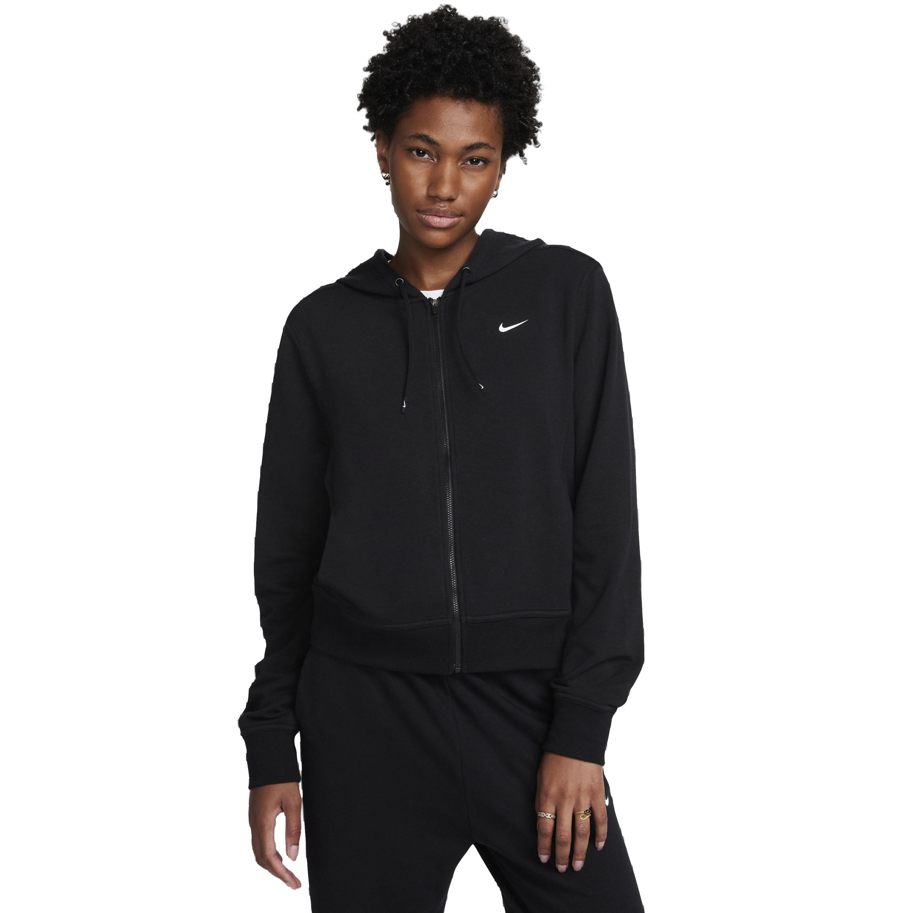 Nike Women's One Dri-FIT LBR French Terry Full-Zip Jacket - BLACK Thumbnail View 1