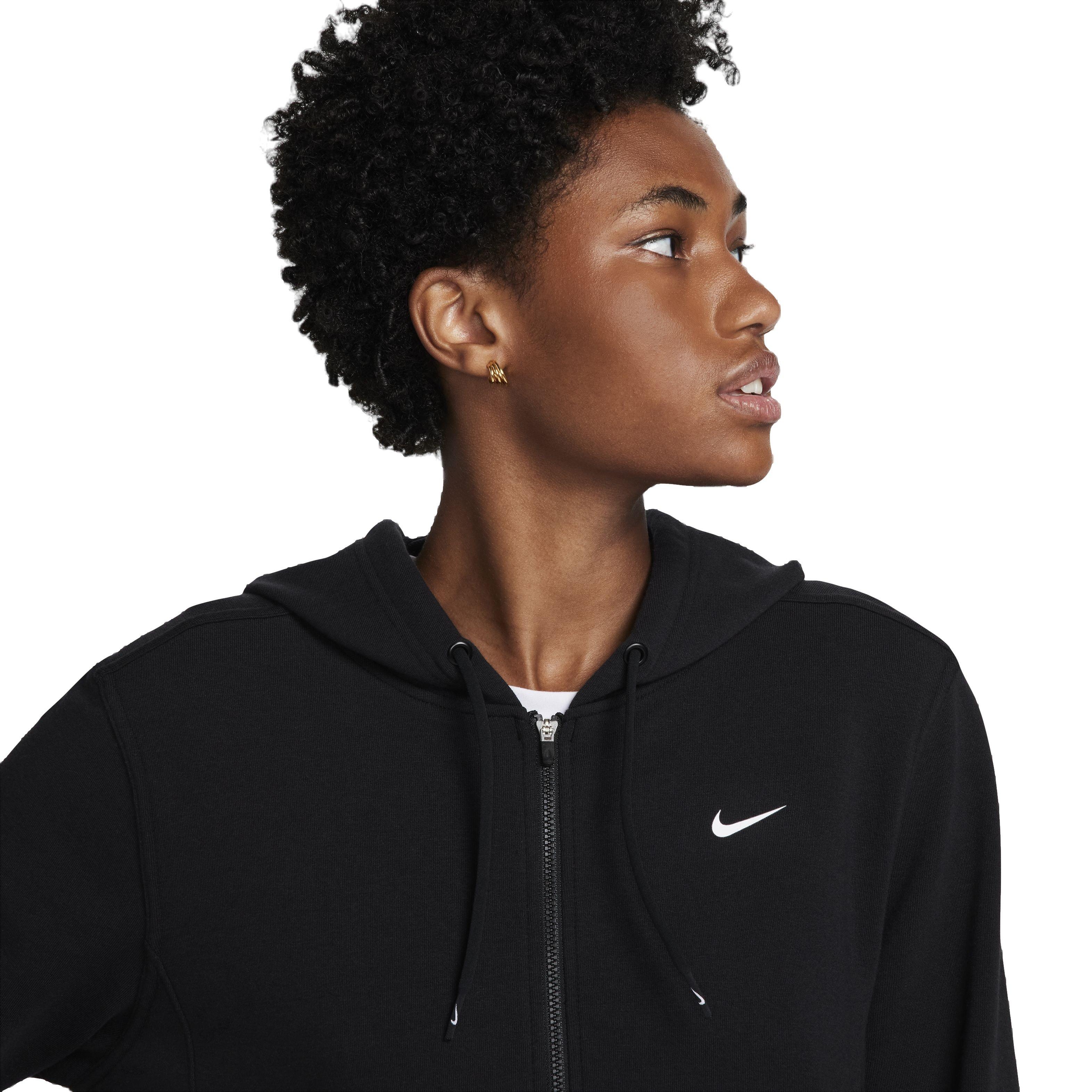 Nike Women's One Dri-FIT LBR French Terry Full-Zip Jacket - BLACK Thumbnail View 3