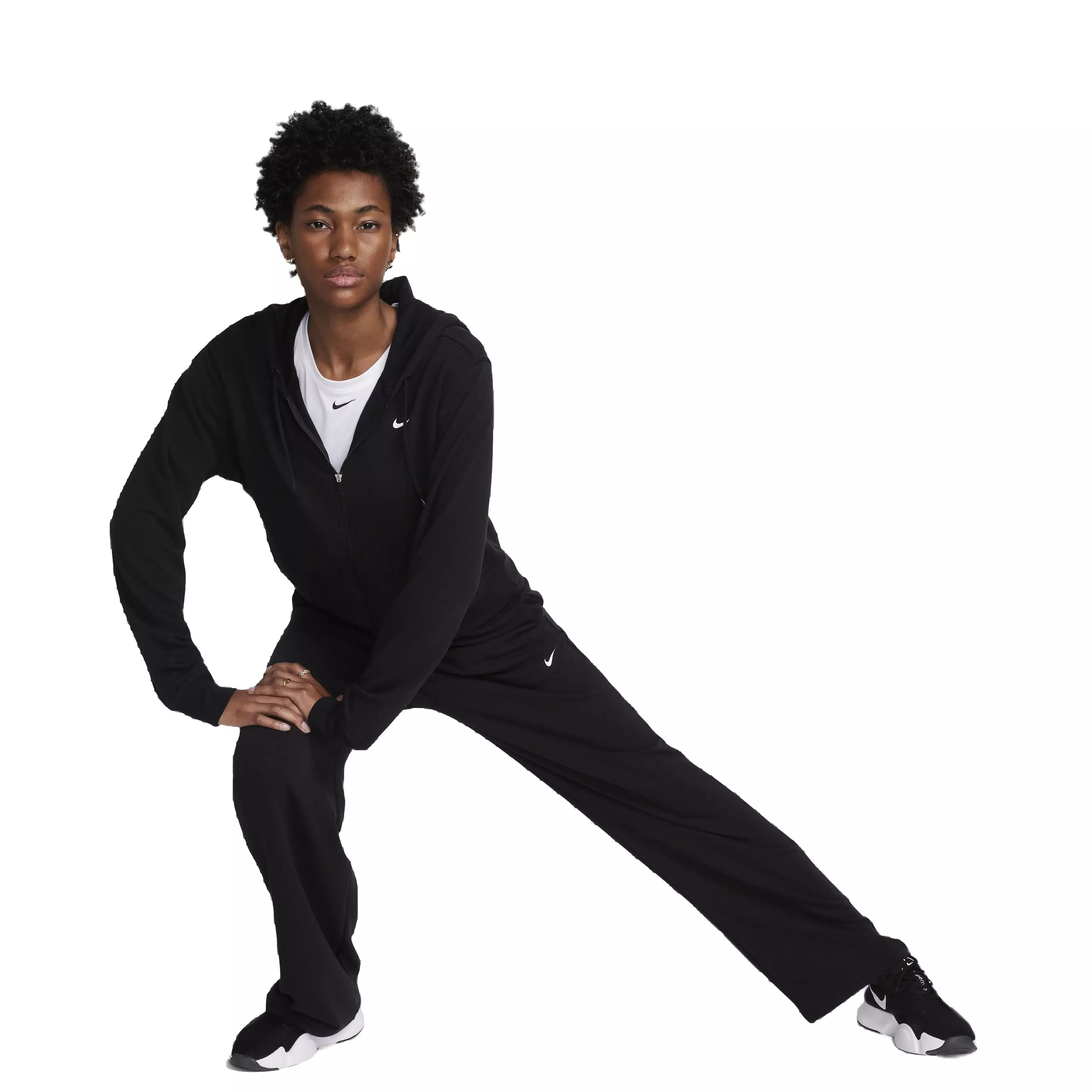 Nike Women's One Dri-FIT LBR French Terry Full-Zip Jacket - BLACK