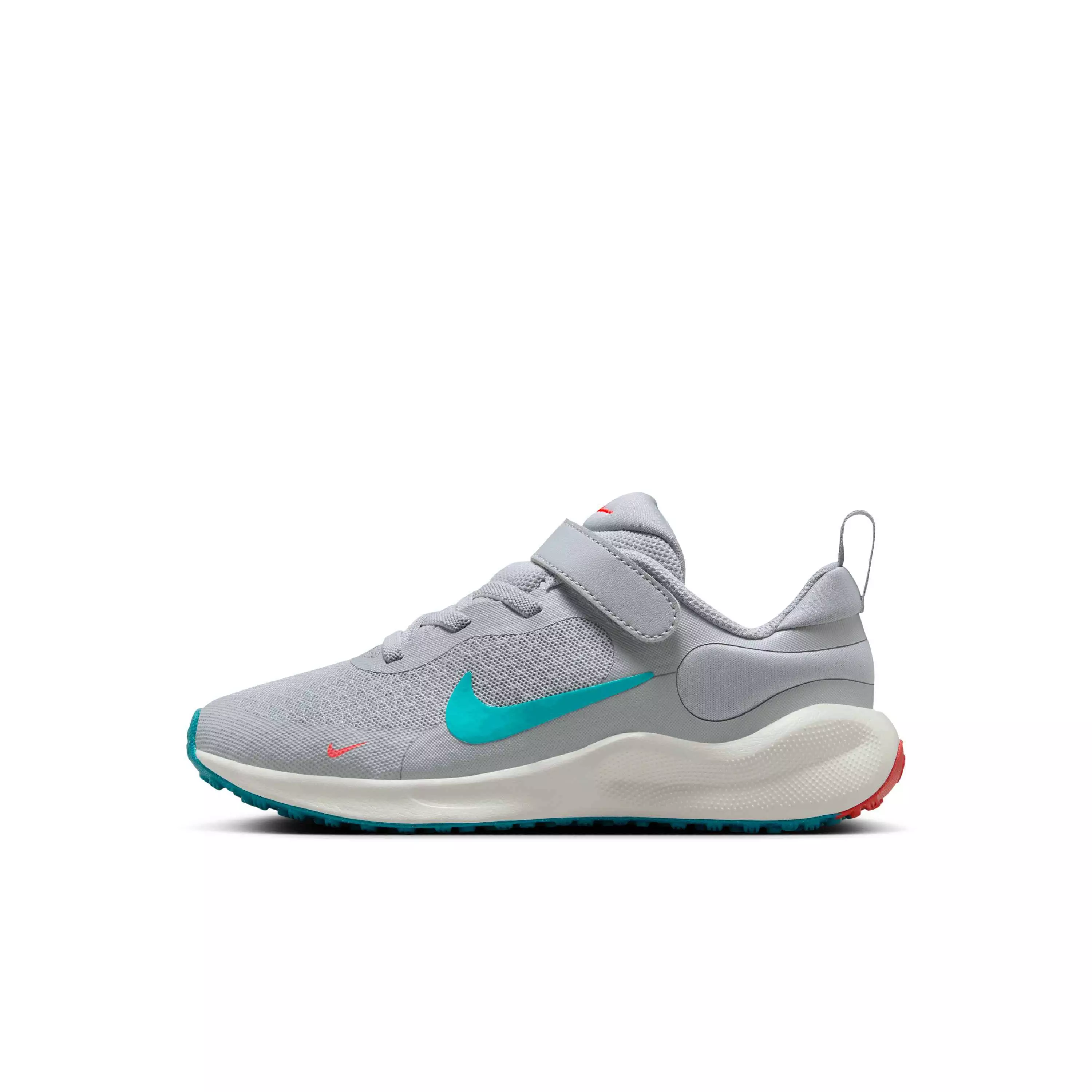 Nike Revolution 7 "Wolf Grey/Crimson/Summit White/Dusty Cactus" Preschool Boys' Running Shoe - GREY/CRIMSON/WHITE/CACTUS