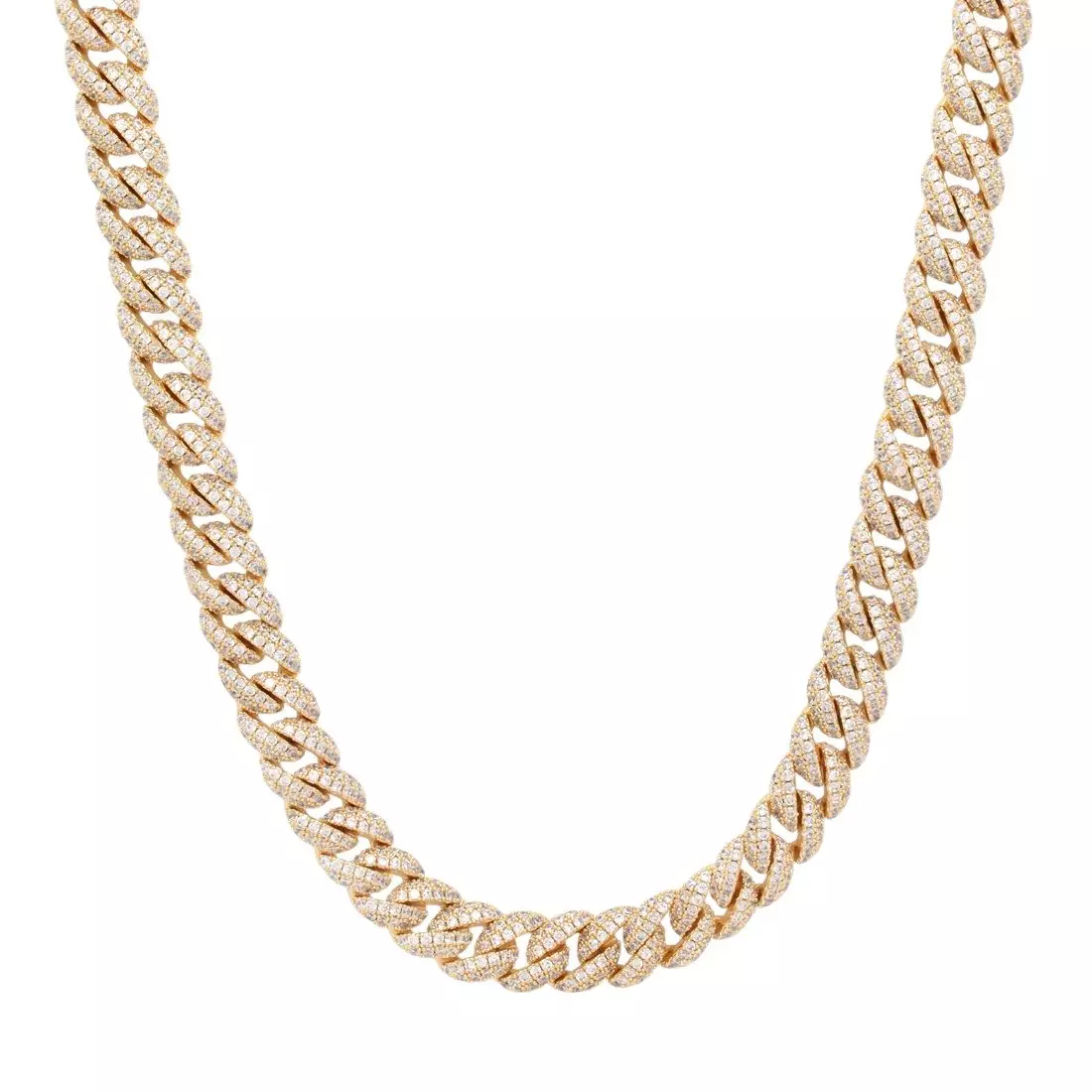 King Ice 10mm Iced Miami Cuban Link Chain - 14K Gold - GOLD