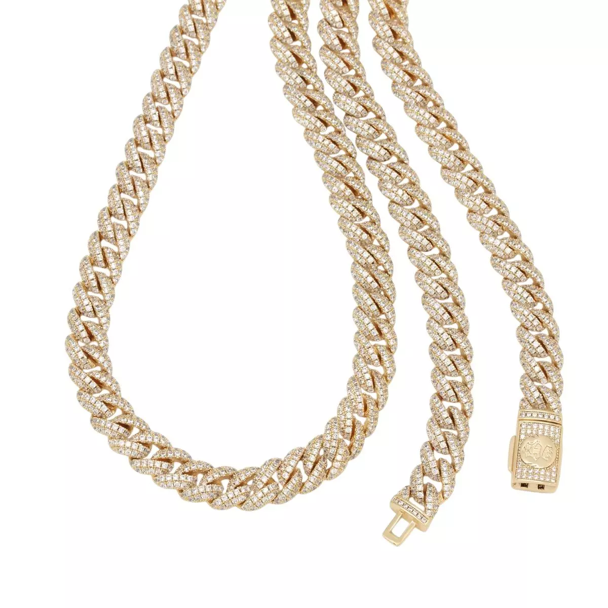 King Ice 10mm Iced Miami Cuban Link Chain - 14K Gold - GOLD