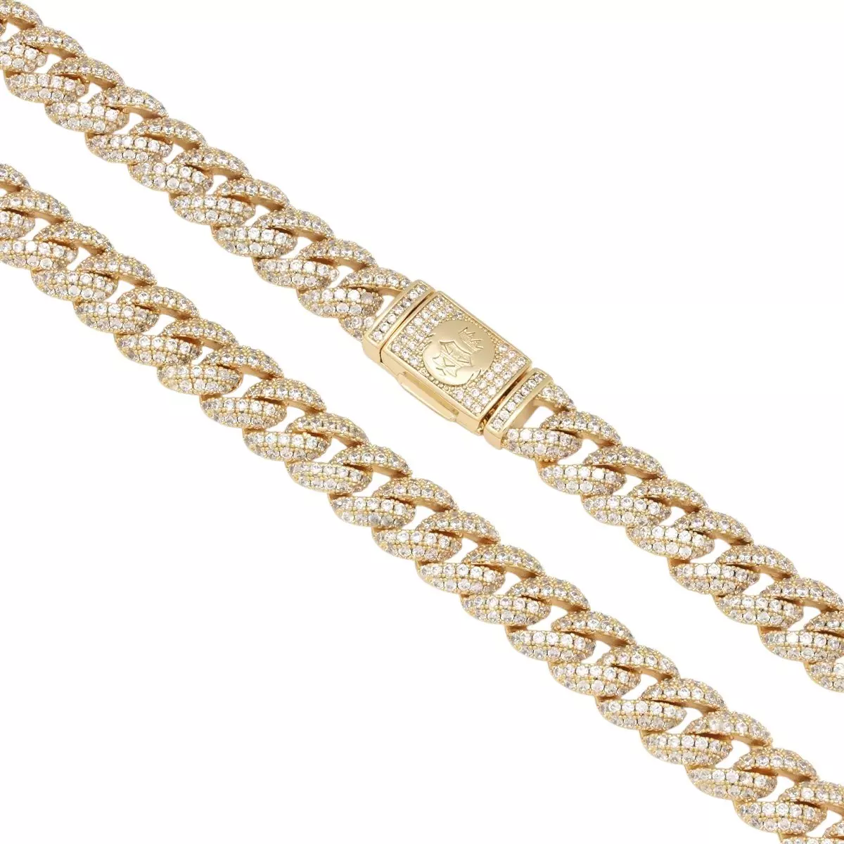 King Ice 10mm Iced Miami Cuban Link Chain - 14K Gold - GOLD
