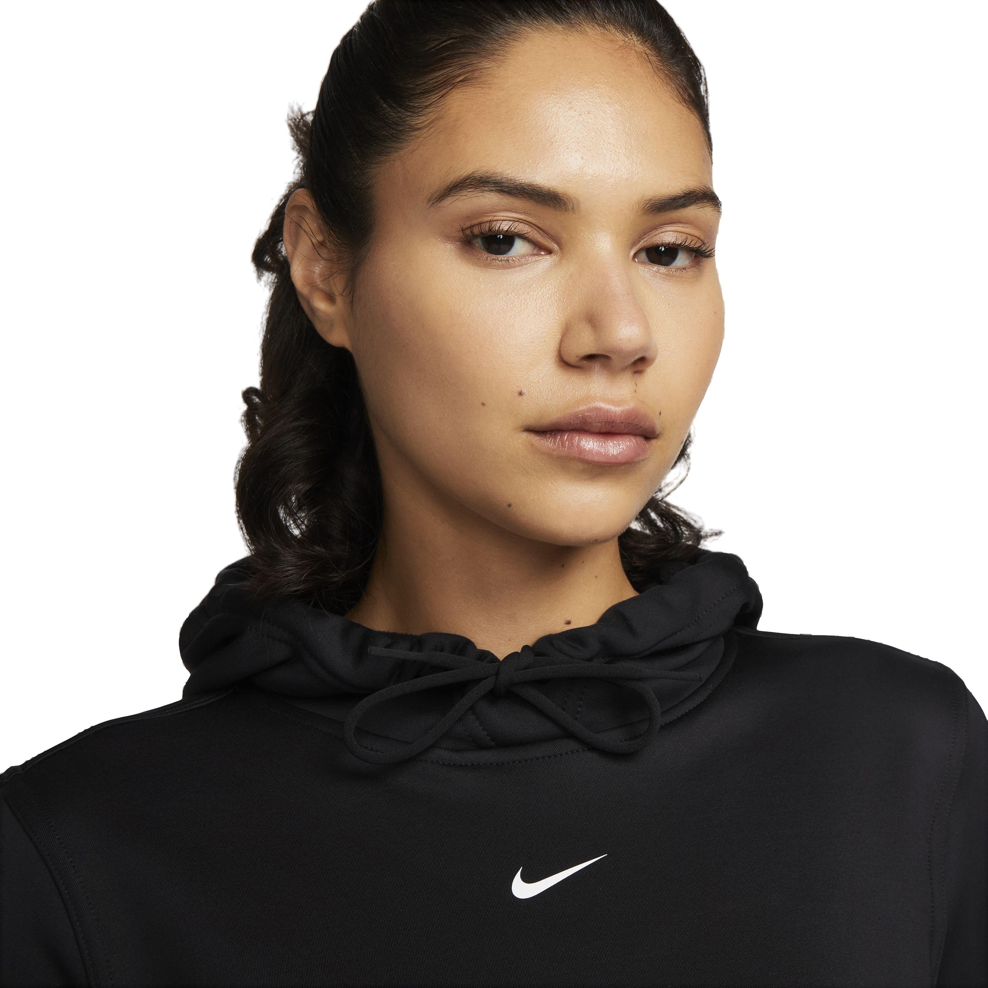 Nike Women's One Therma-FIT LBR Pullover Hoodie - BLACK Thumbnail View 3