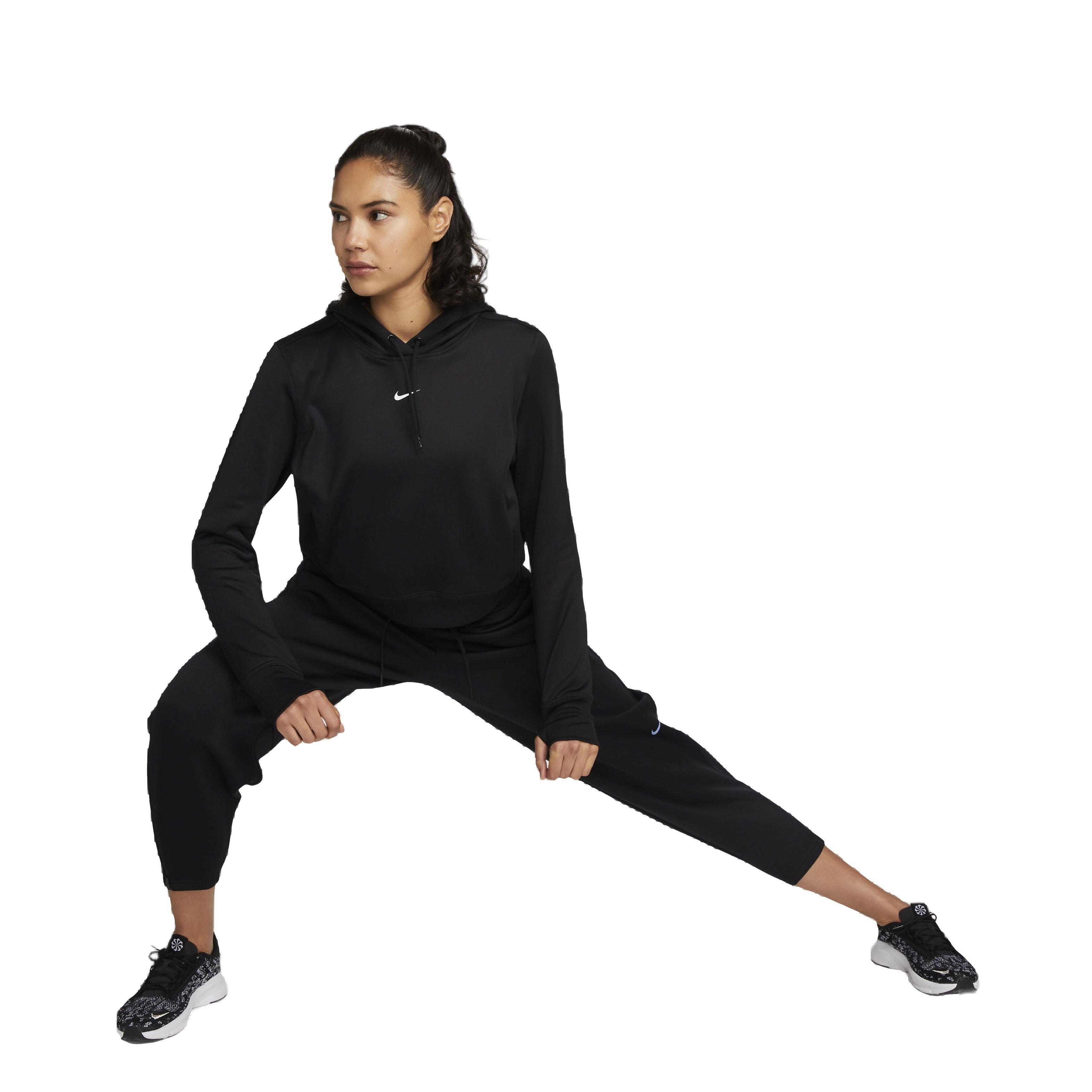 Nike Women's One Therma-FIT LBR Pullover Hoodie - BLACK Thumbnail View 7