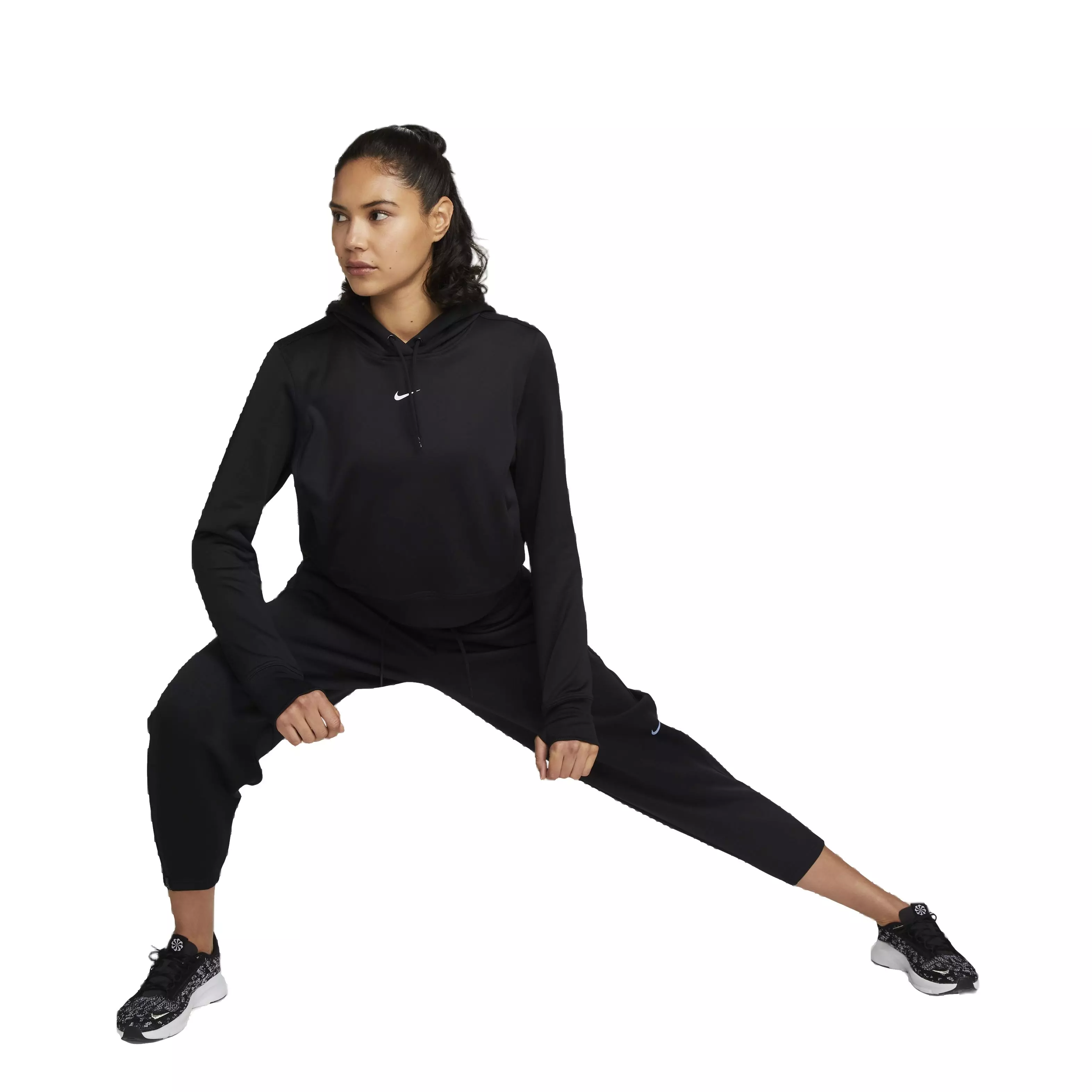 Nike Women's One Therma-FIT LBR Pullover Hoodie - BLACK
