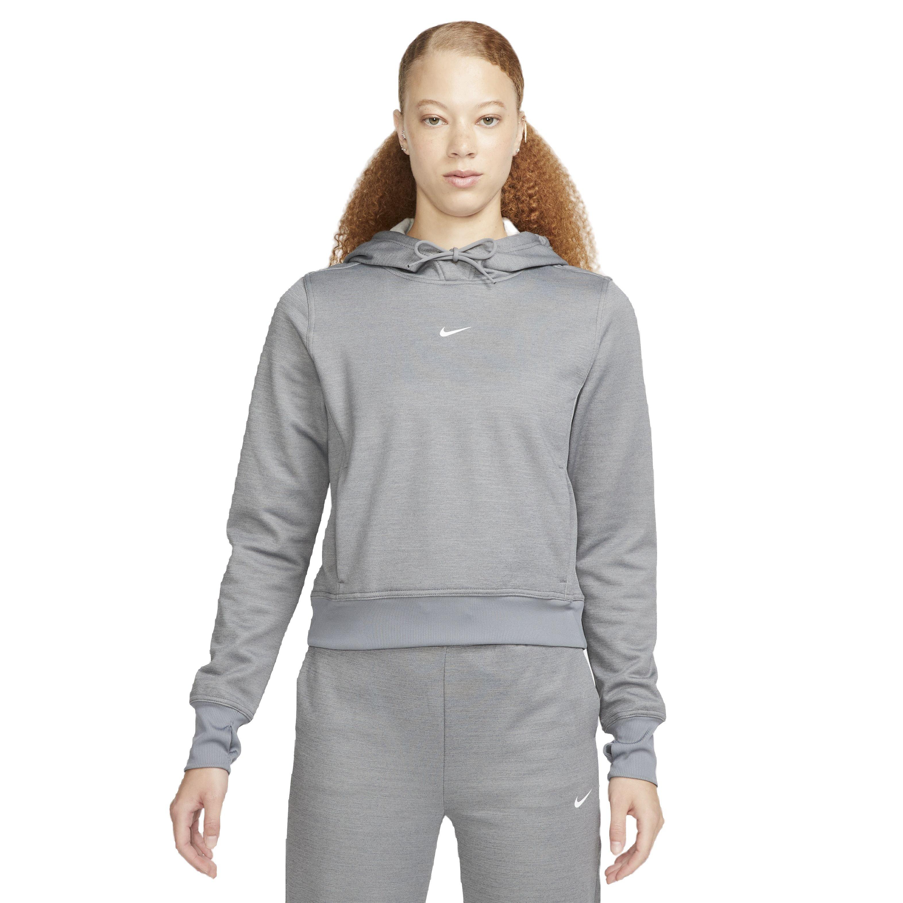 Nike Women's One Therma-FIT LBR Pullover Hoodie - GREY Thumbnail View 1