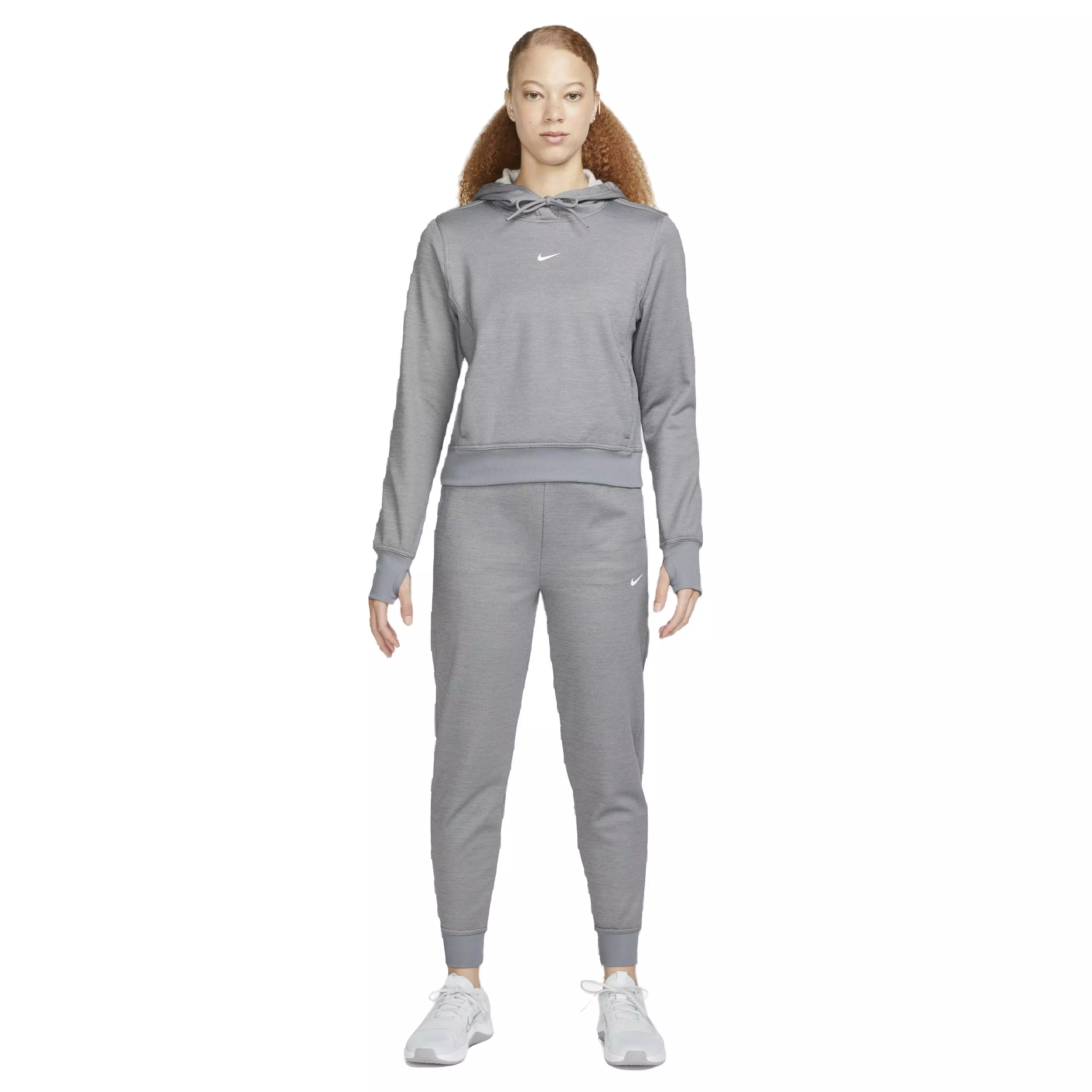 Nike Women's One Therma-FIT LBR Pullover Hoodie - GREY