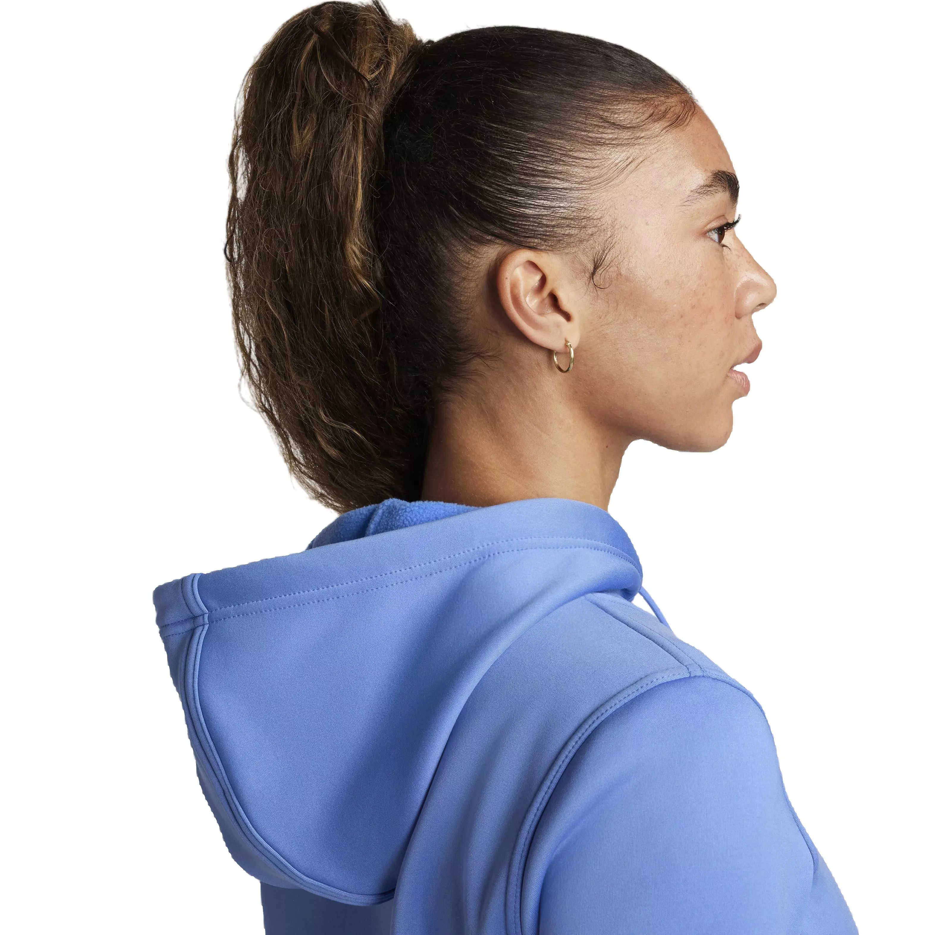 Nike Women's One Therma-FIT LBR Pullover Hoodie - BLUE