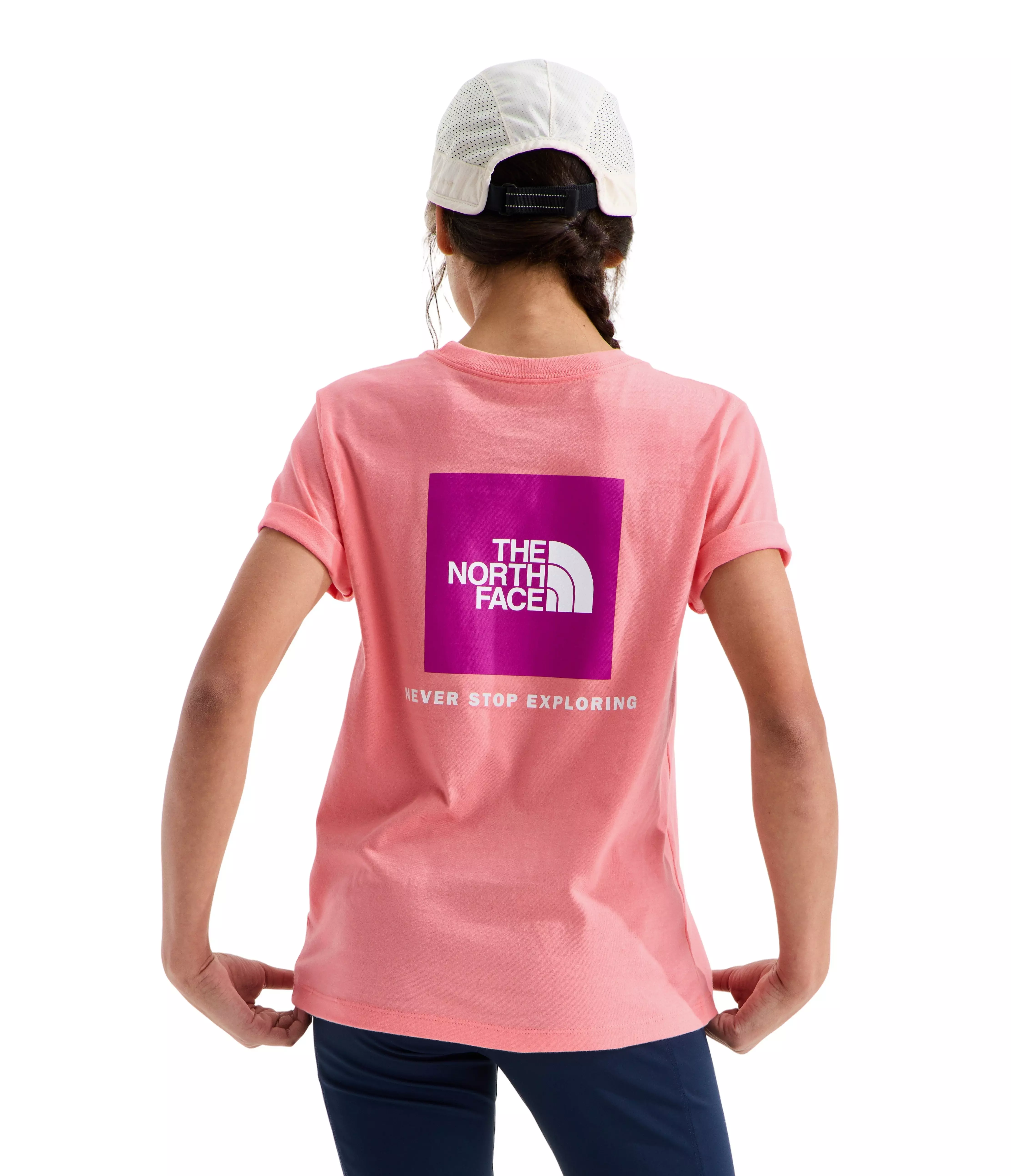 The North Face Big Girls' Evolution Box NSE Short-Sleeve Tee -Coral - CORAL