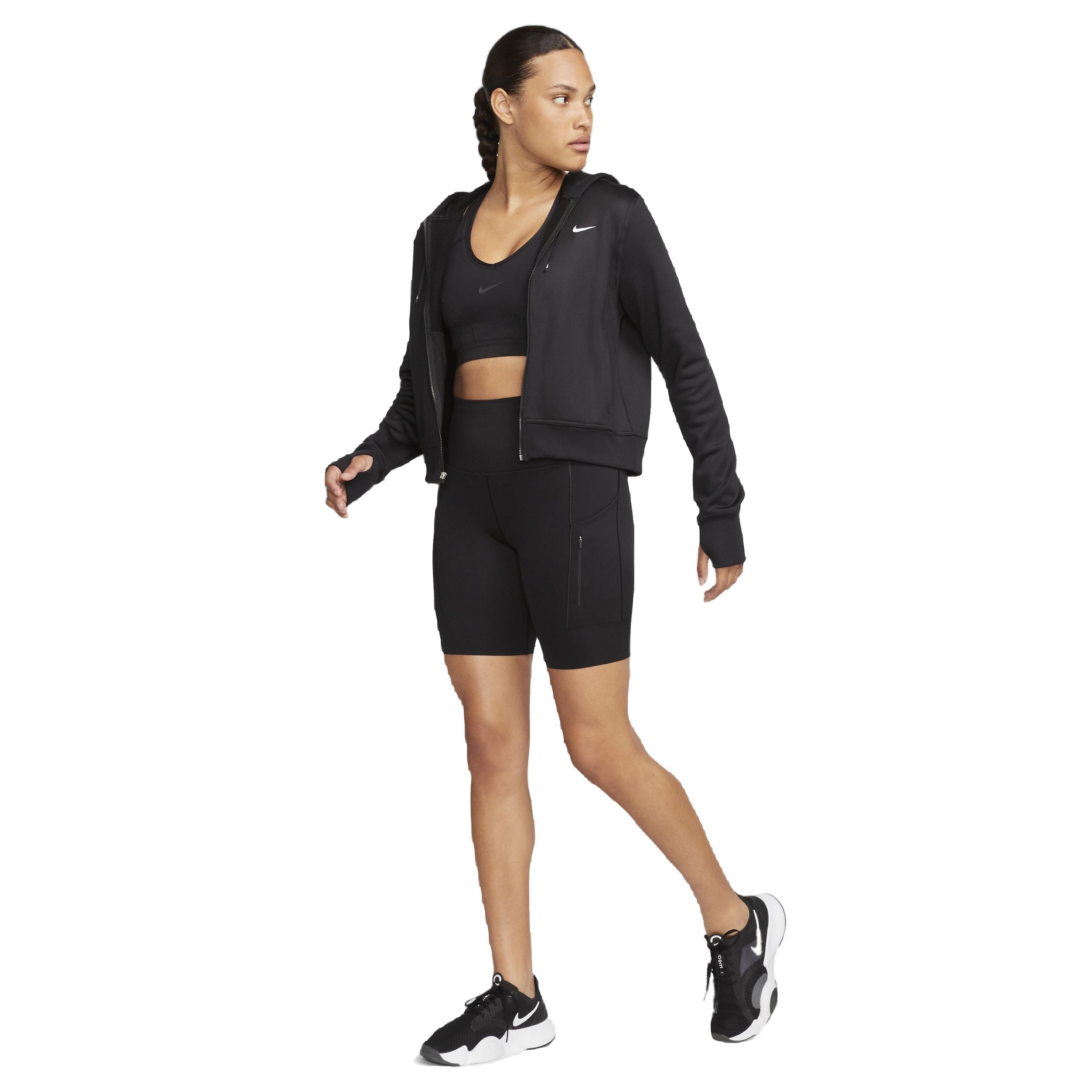 Nike Women's One Therma-FIT LBR Full-Zip Jacket - BLACK Thumbnail View 7