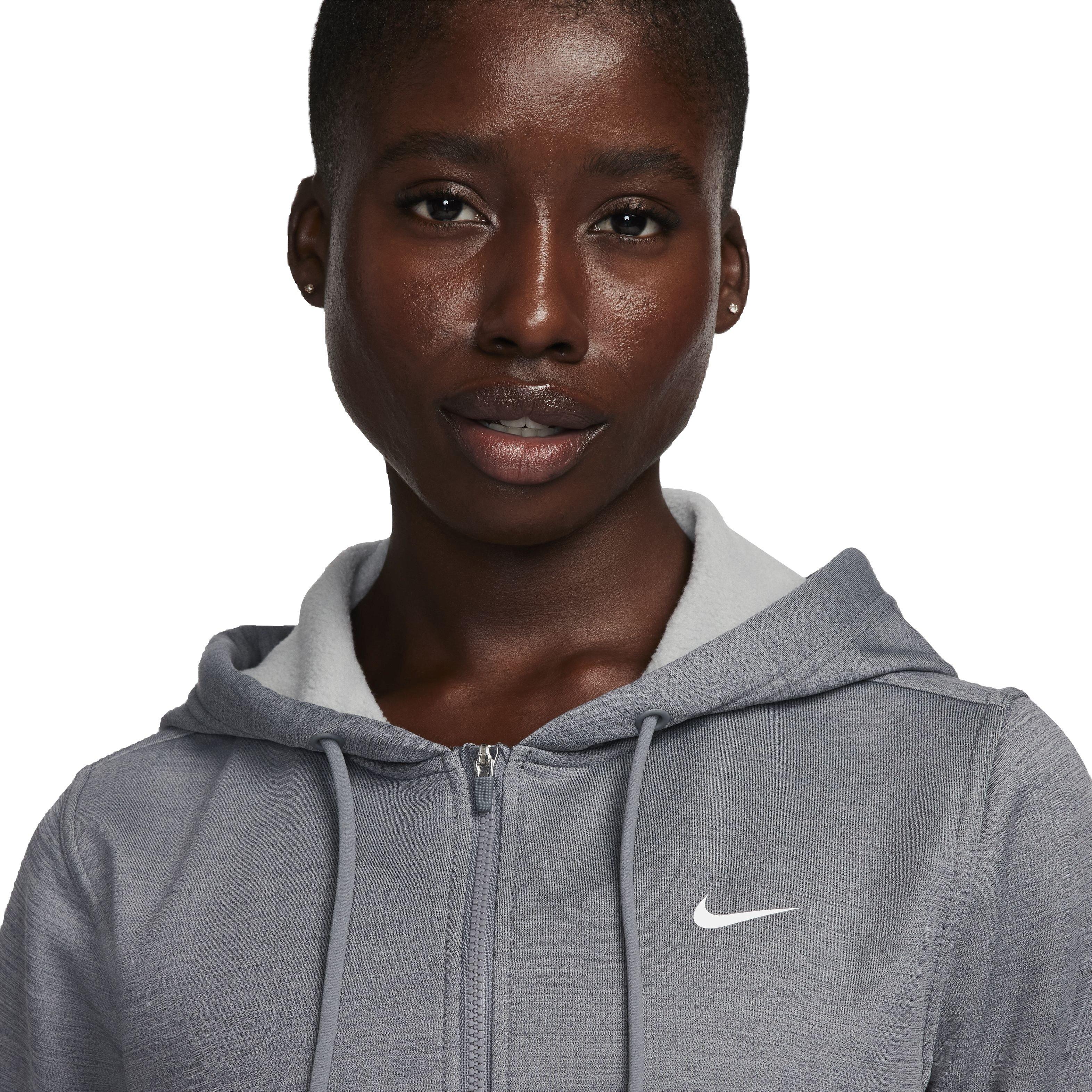 Nike Women's One Therma-FIT LBR Full-Zip Jacket - GREY Thumbnail View 3