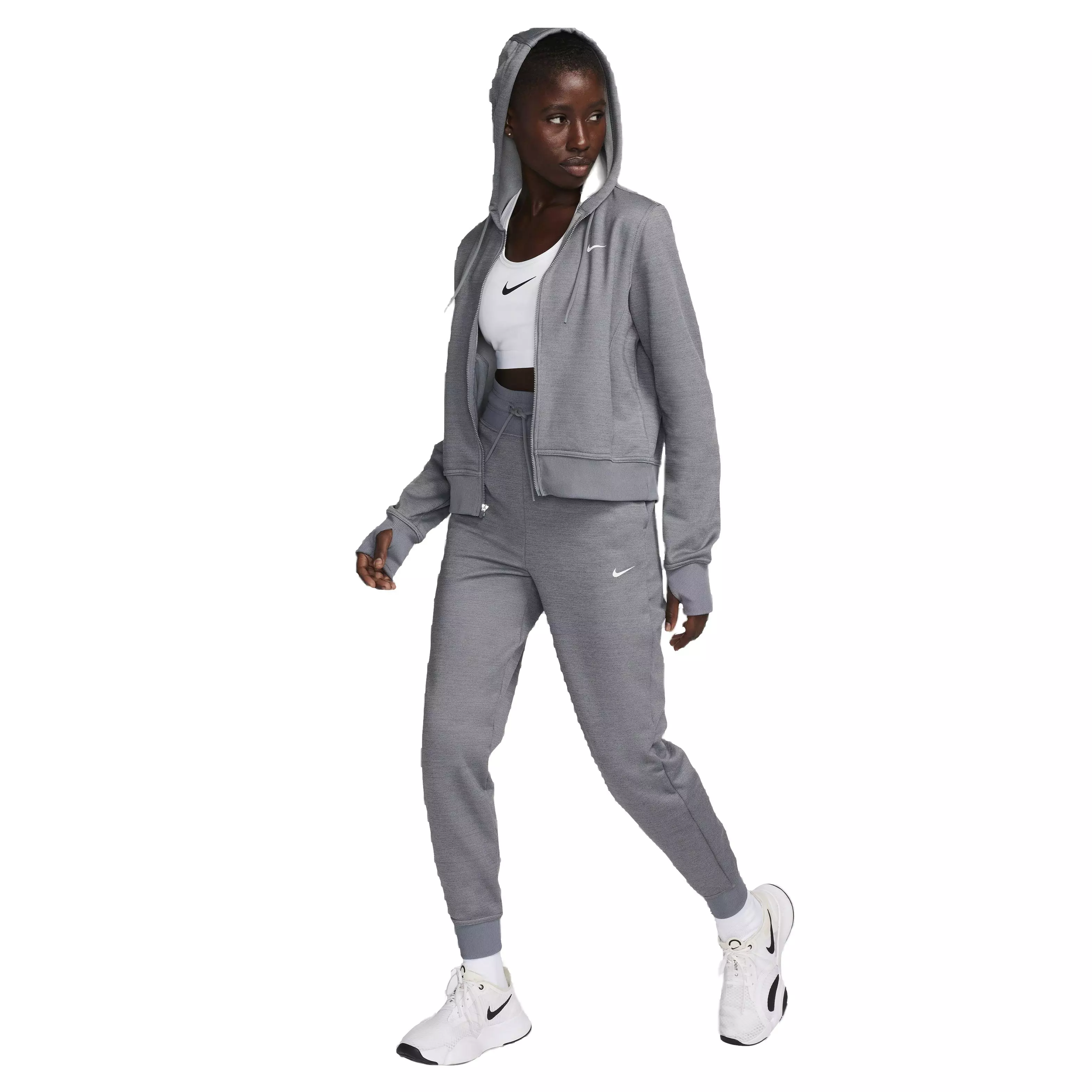 Nike Women's One Therma-FIT LBR Full-Zip Jacket - GREY